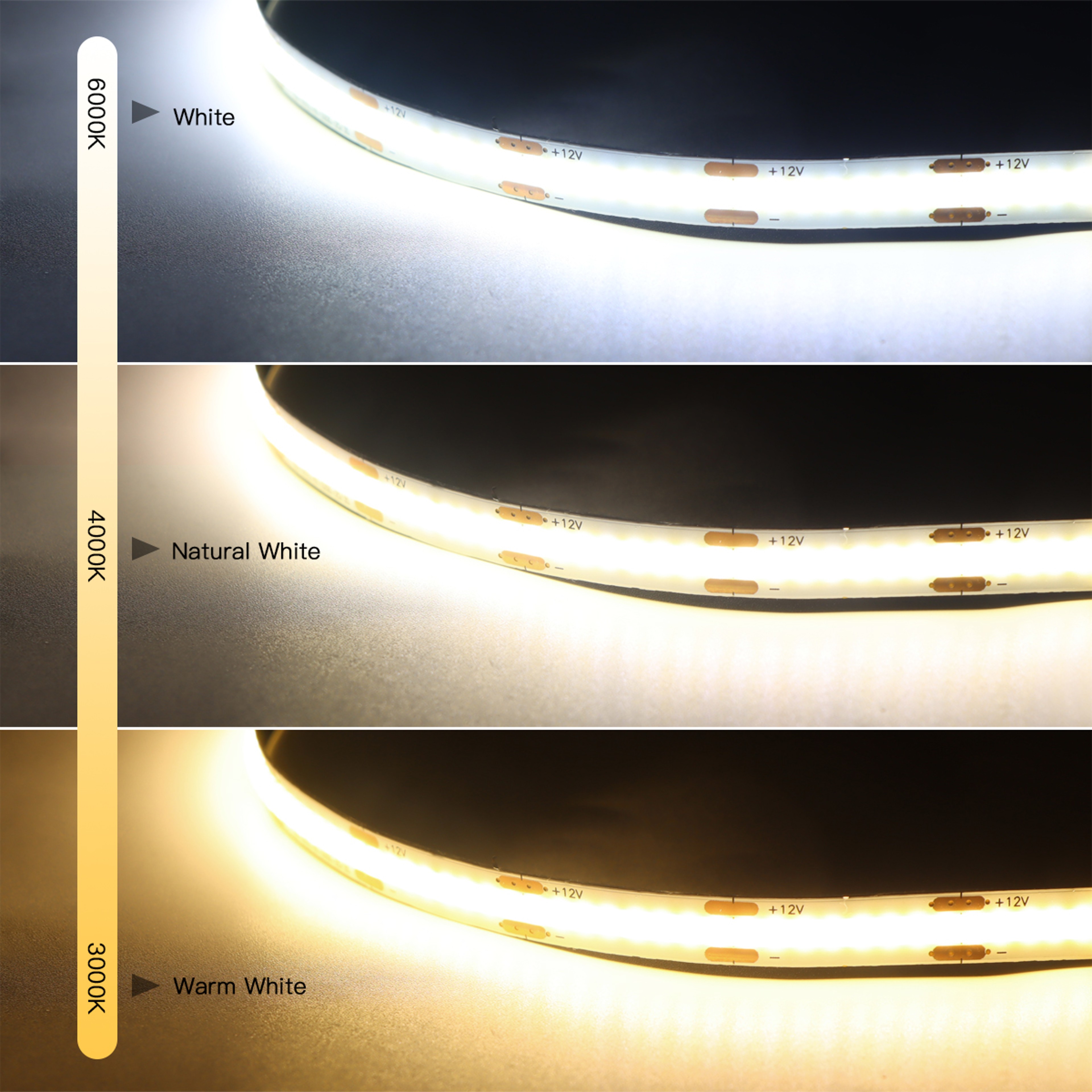 Smart COB LED Light Strip With Wireless Touch Sensor For Under Cabinet Mirror  Wood Lighting 6