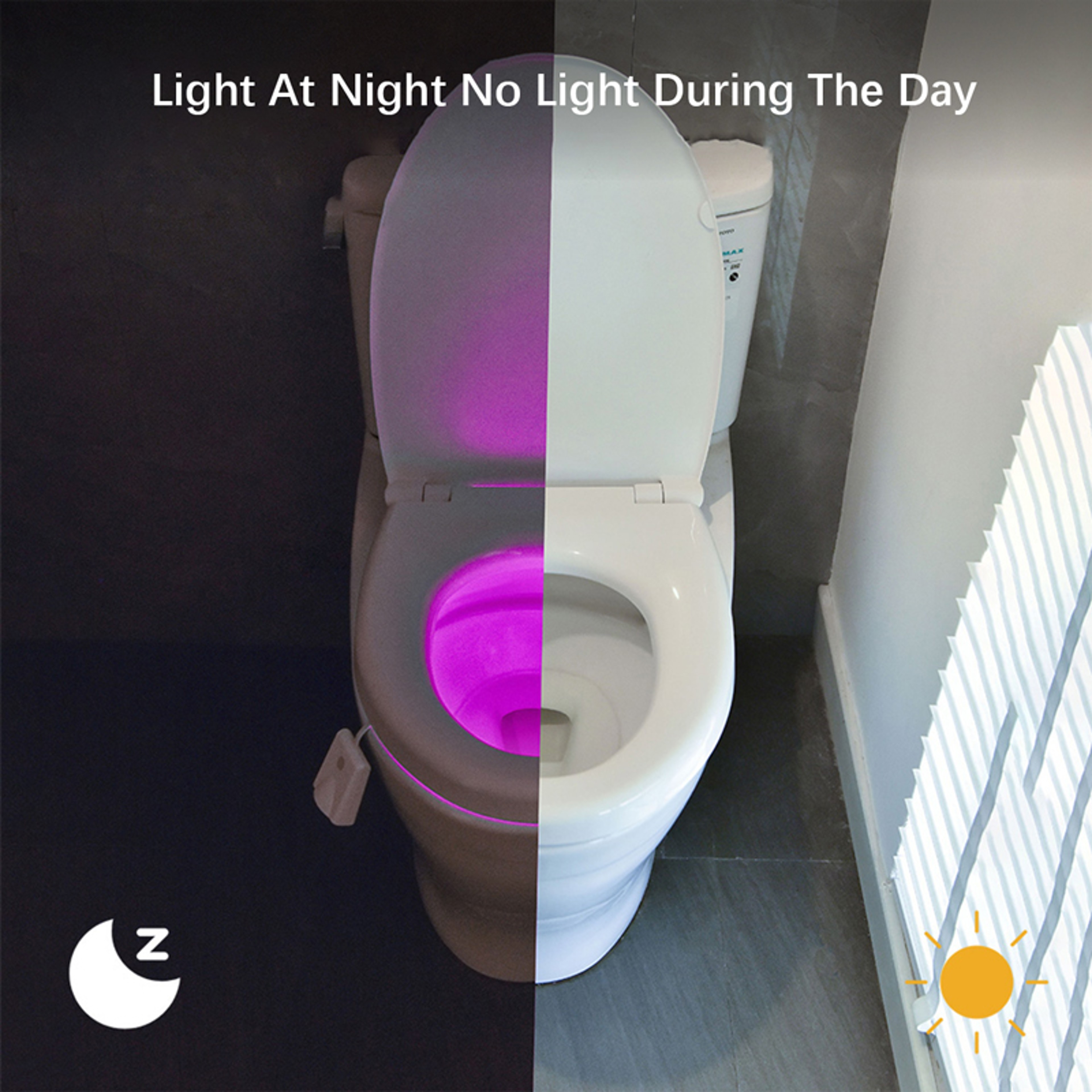 Motion Sensor Toilet Night Light Color Changing LED Bathroom Toilet Bowl Light 1