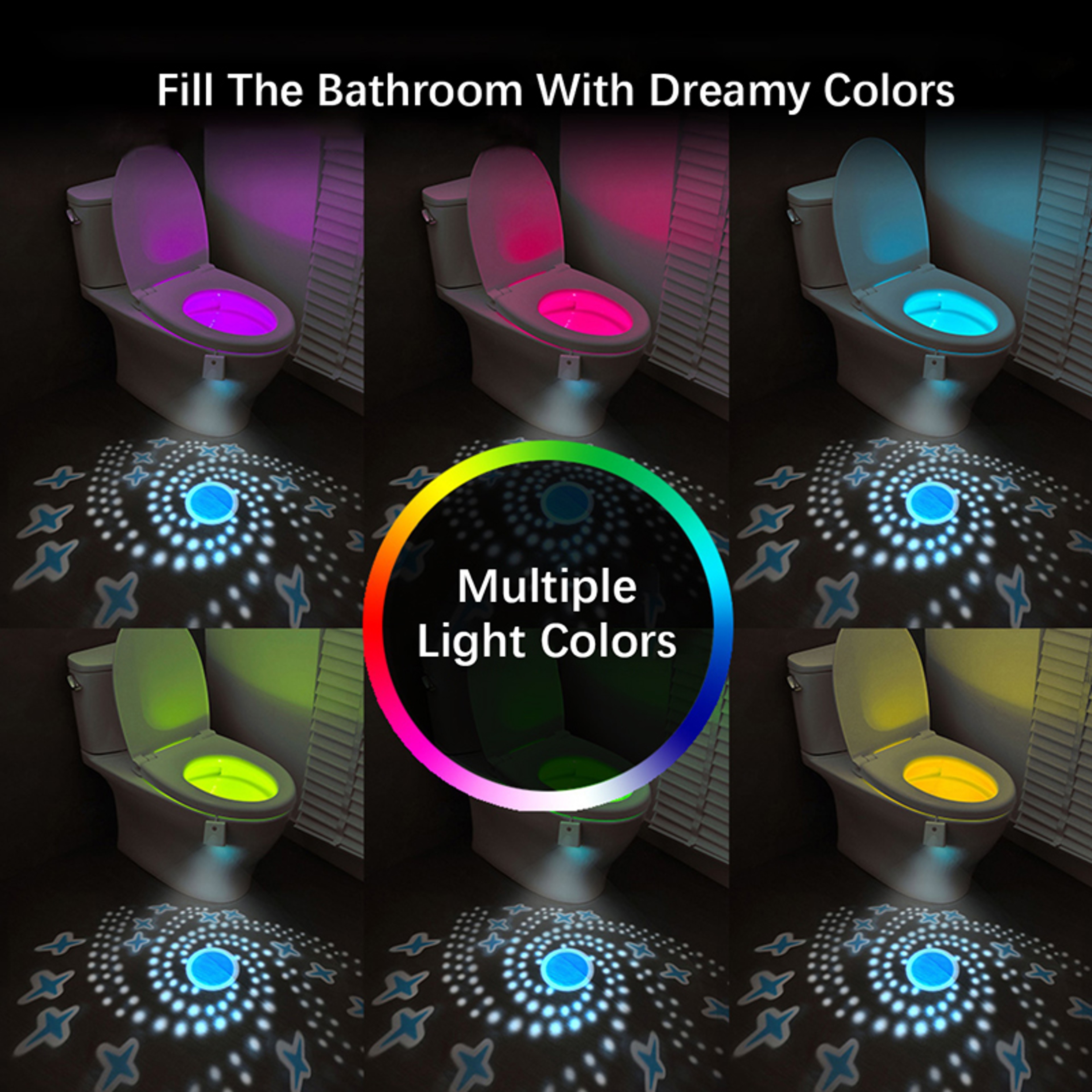 Motion Sensor Toilet Night Light Color Changing LED Bathroom Toilet Bowl Light 5