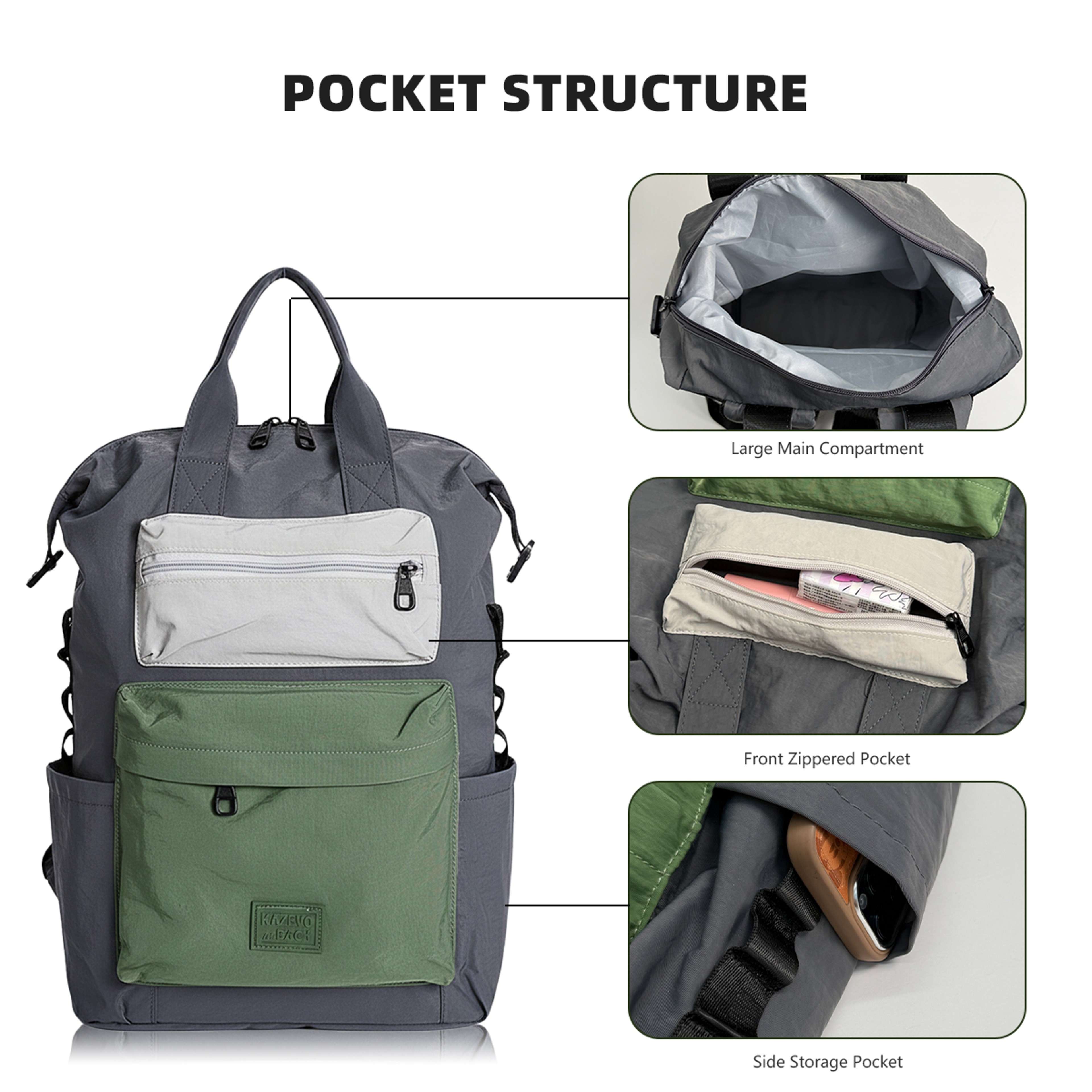 Canvas Laptop Backpack for Men Large Capacity Travel College Bag – view 2