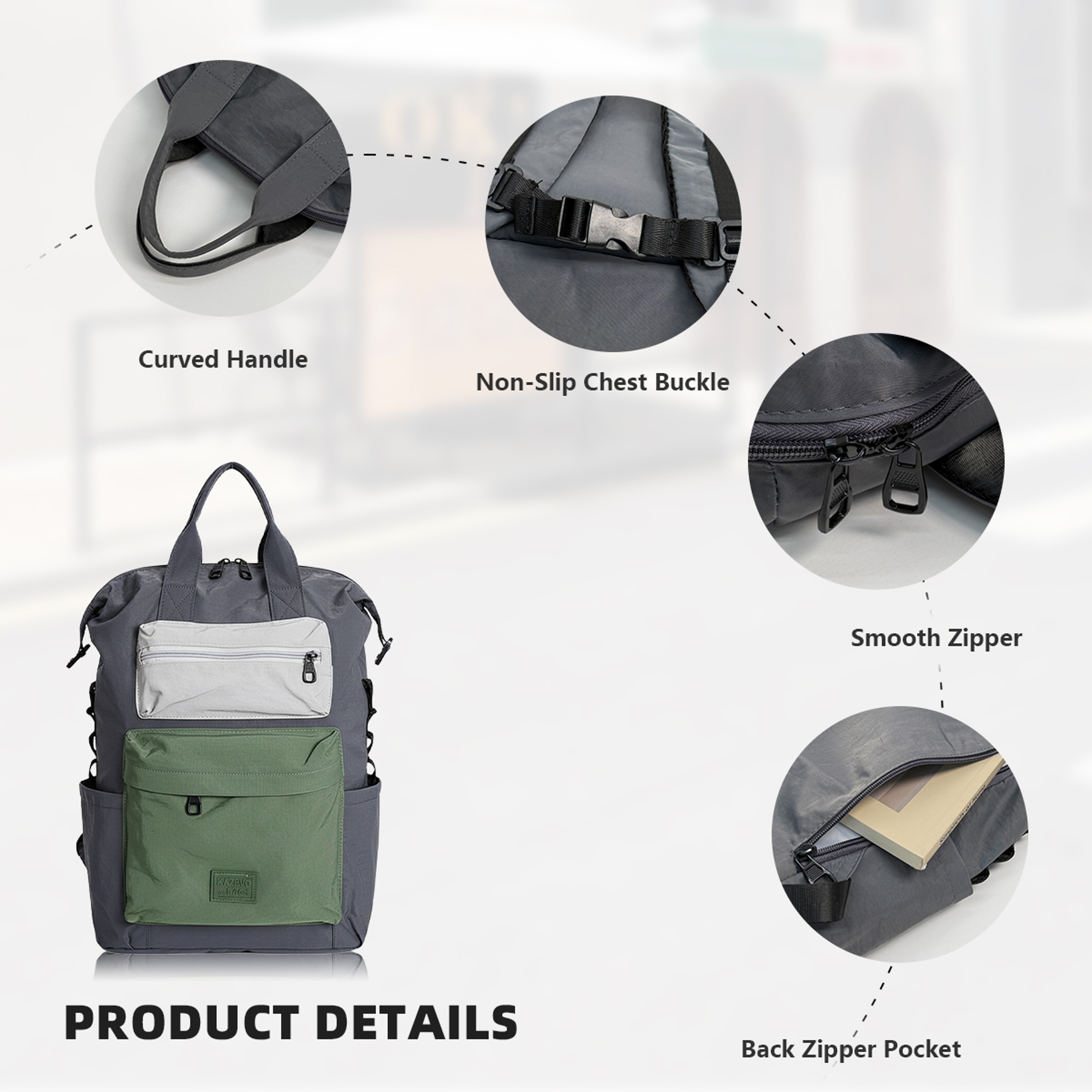 Canvas Laptop Backpack for Men Large Capacity Travel College Bag – view 6