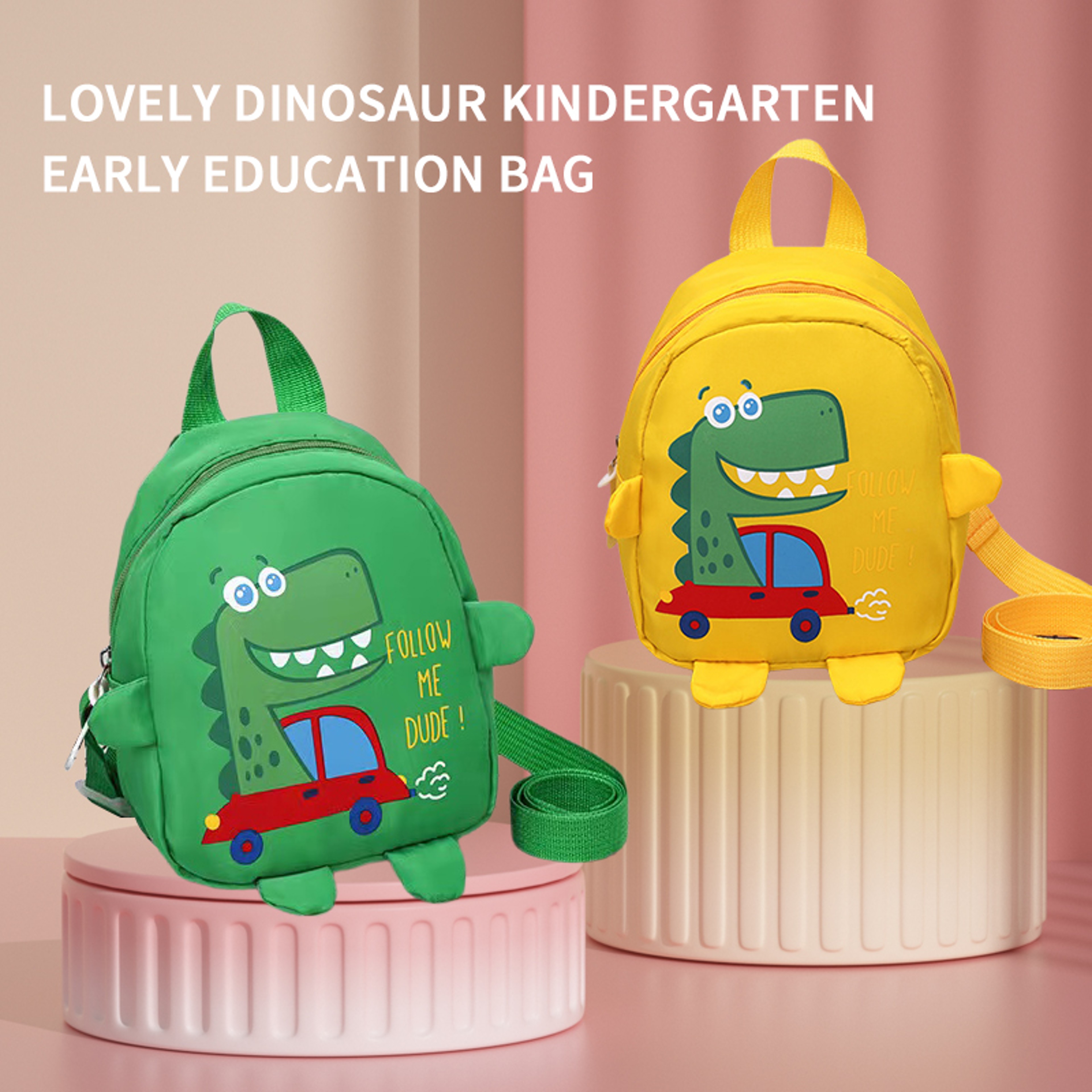 Kids Dinosaur Backpack Anti Lost Kindergarten School Bag Cute Toddler Backpack 5