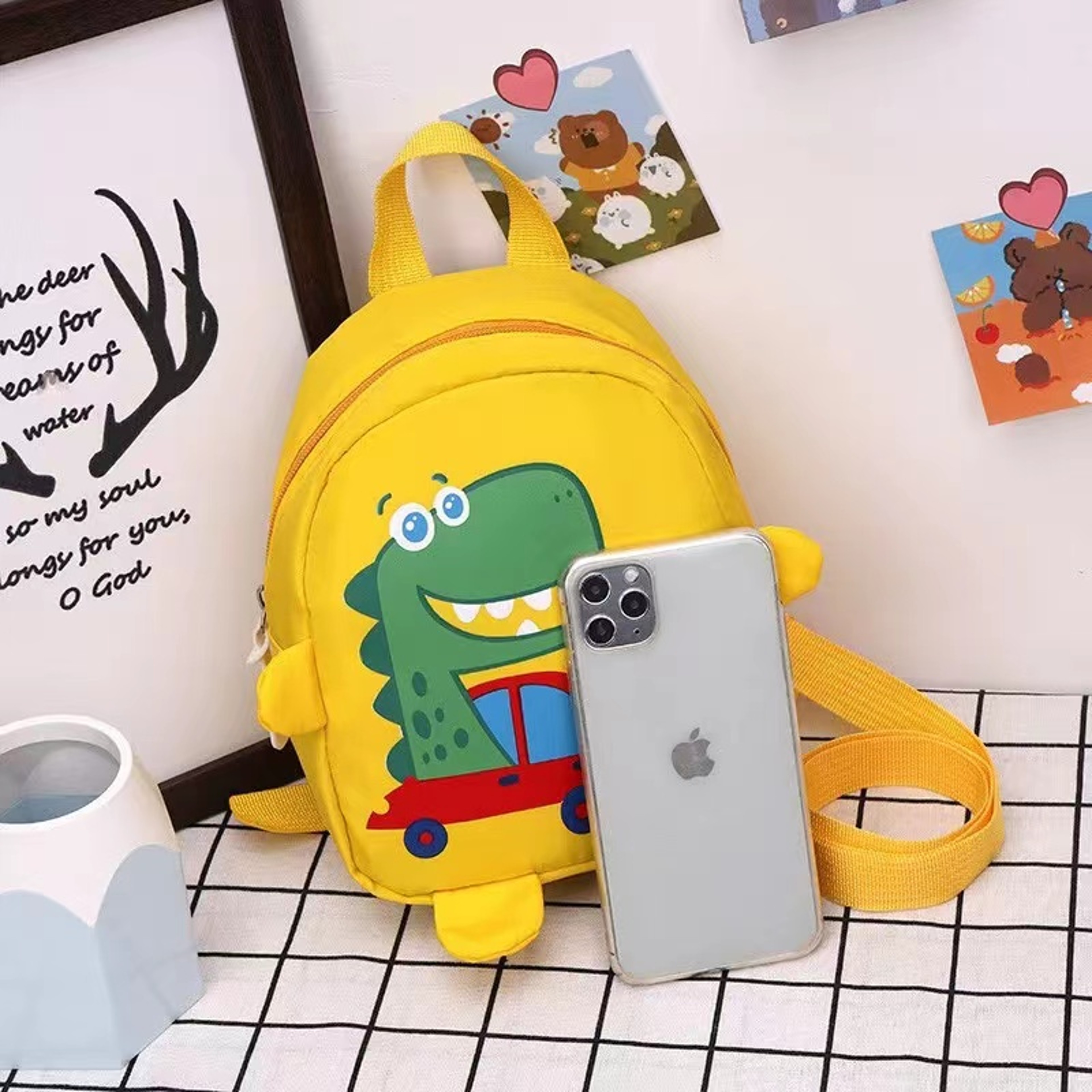 Kids Dinosaur Backpack Anti Lost Kindergarten School Bag Cute Toddler Backpack 7