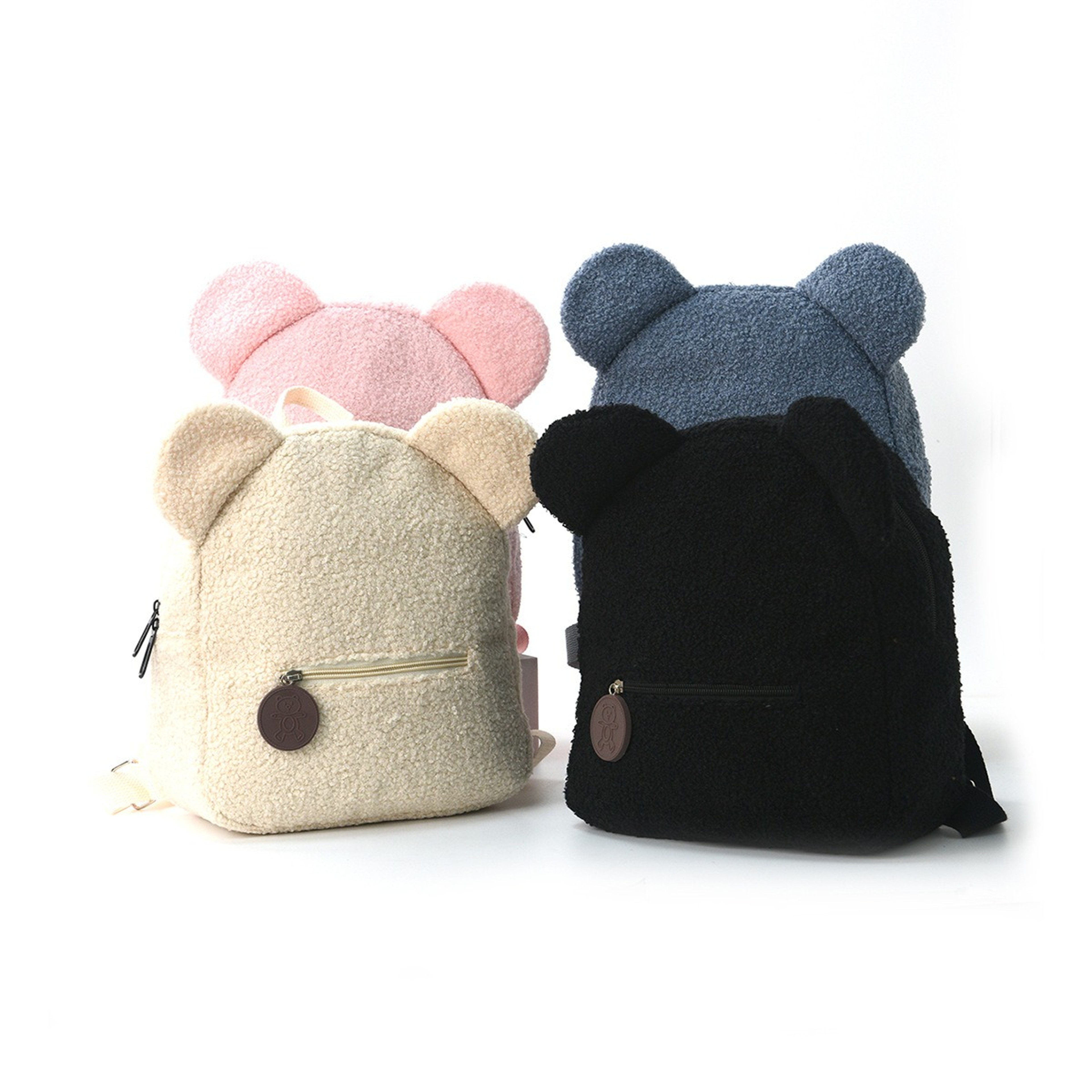 Cute Bear Ears Plush Backpack For Kids Soft Cartoon Animal Bag For School And Travel 2