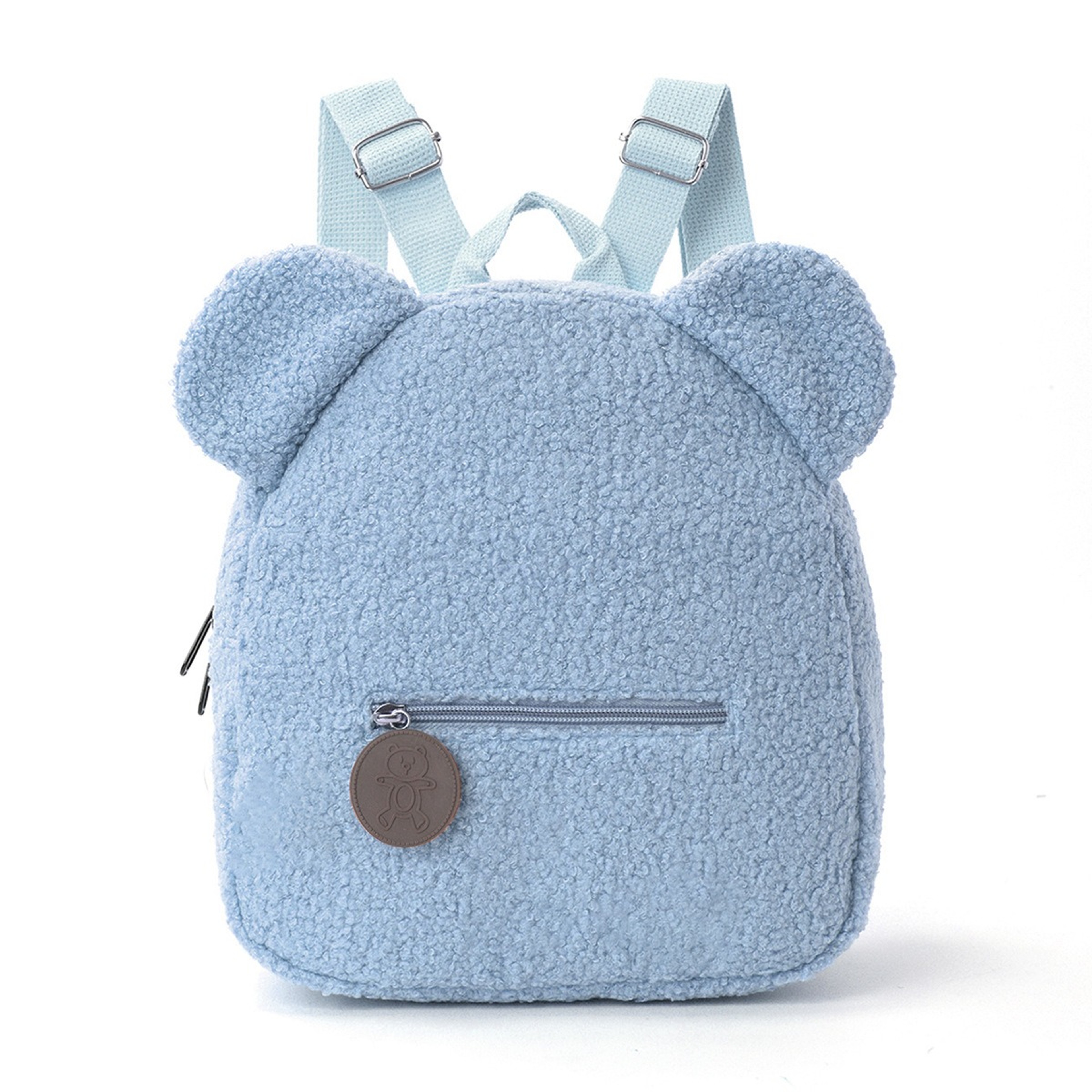 Cute Bear Ears Plush Backpack For Kids Soft Cartoon Animal Bag For School And Travel 6