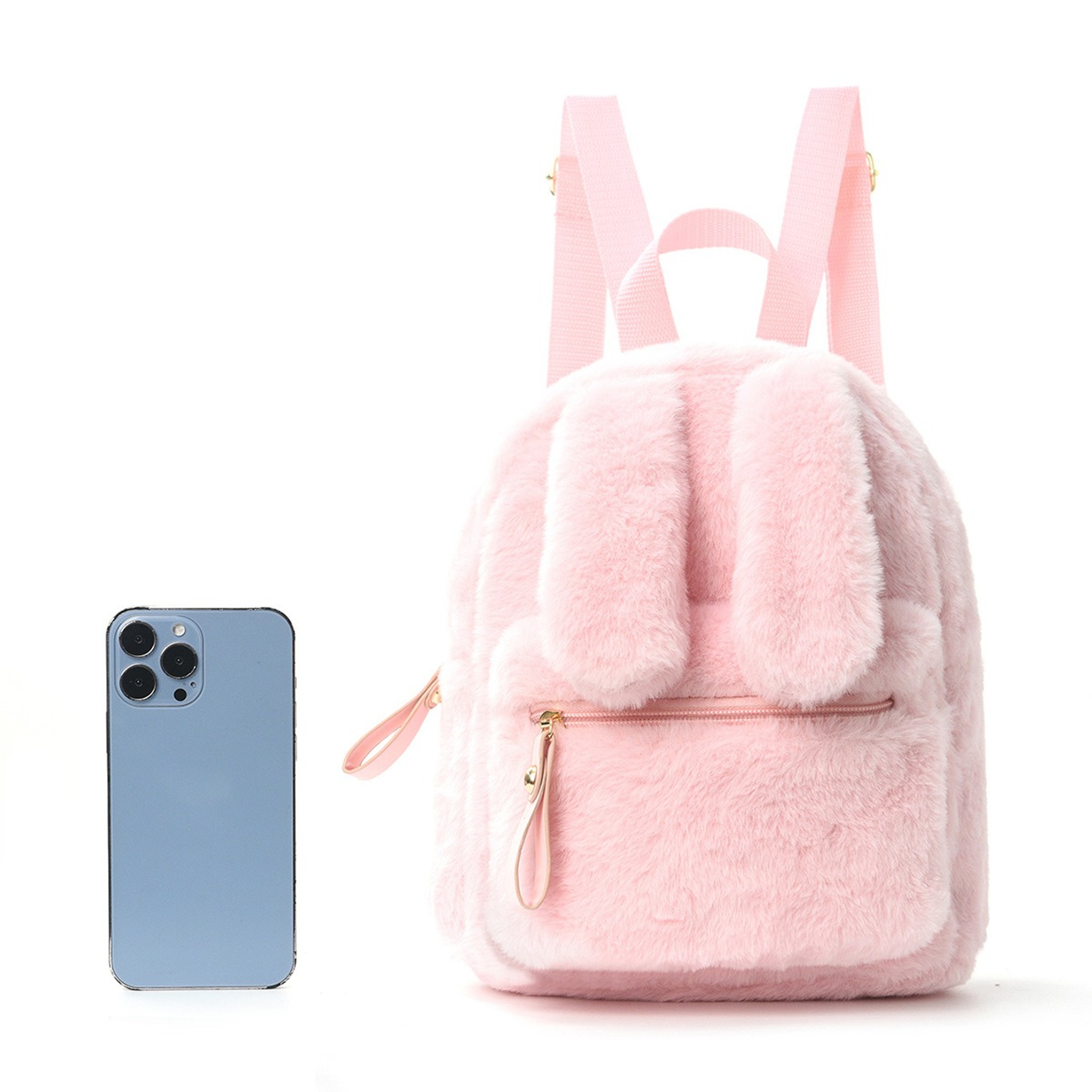 Rabbit Ear Plush Backpack For Kids Cute Animal Travel Bag 1