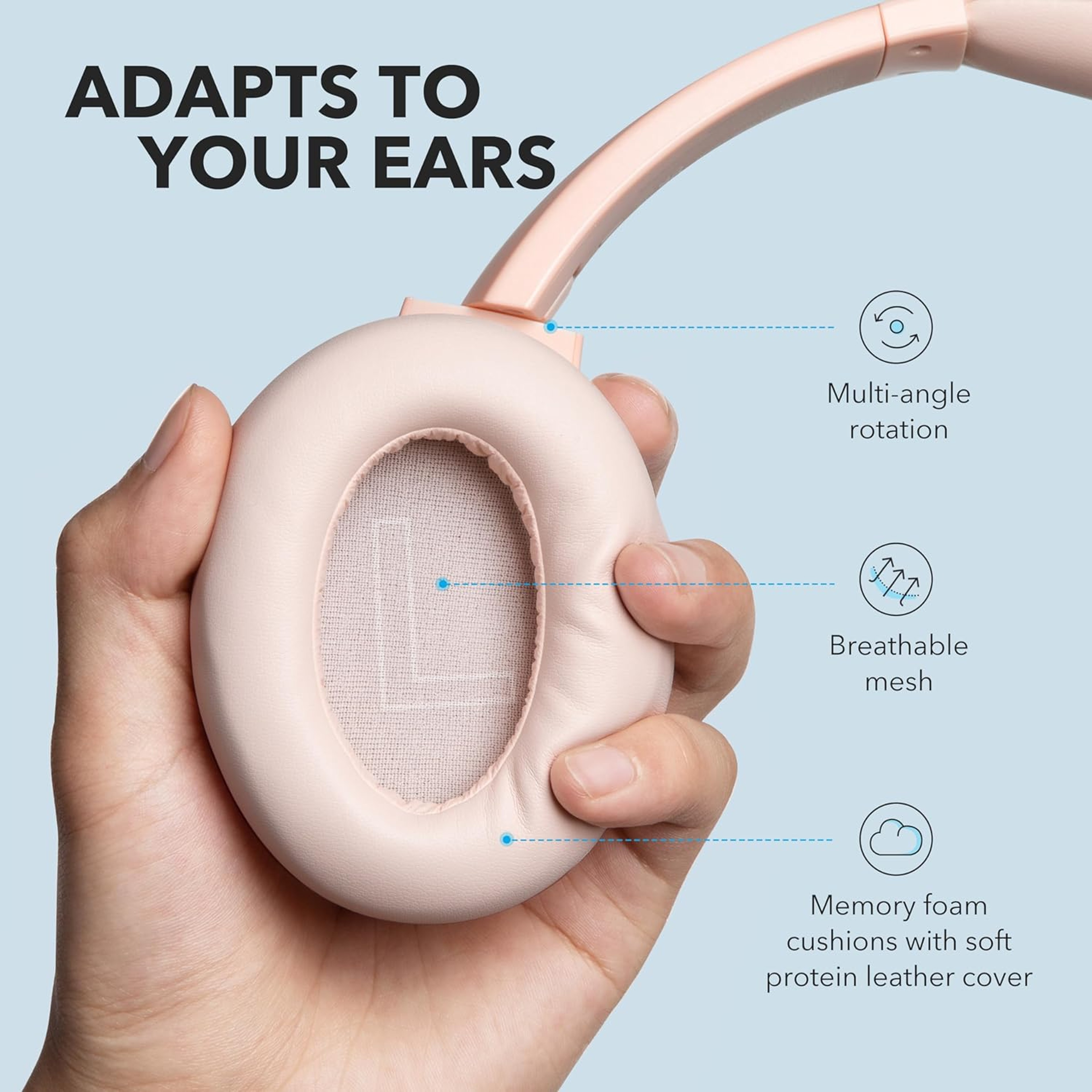 Soundcore Anker Life Noise Cancelling Headphones Wireless Over Ear Bluetooth Playtime 4