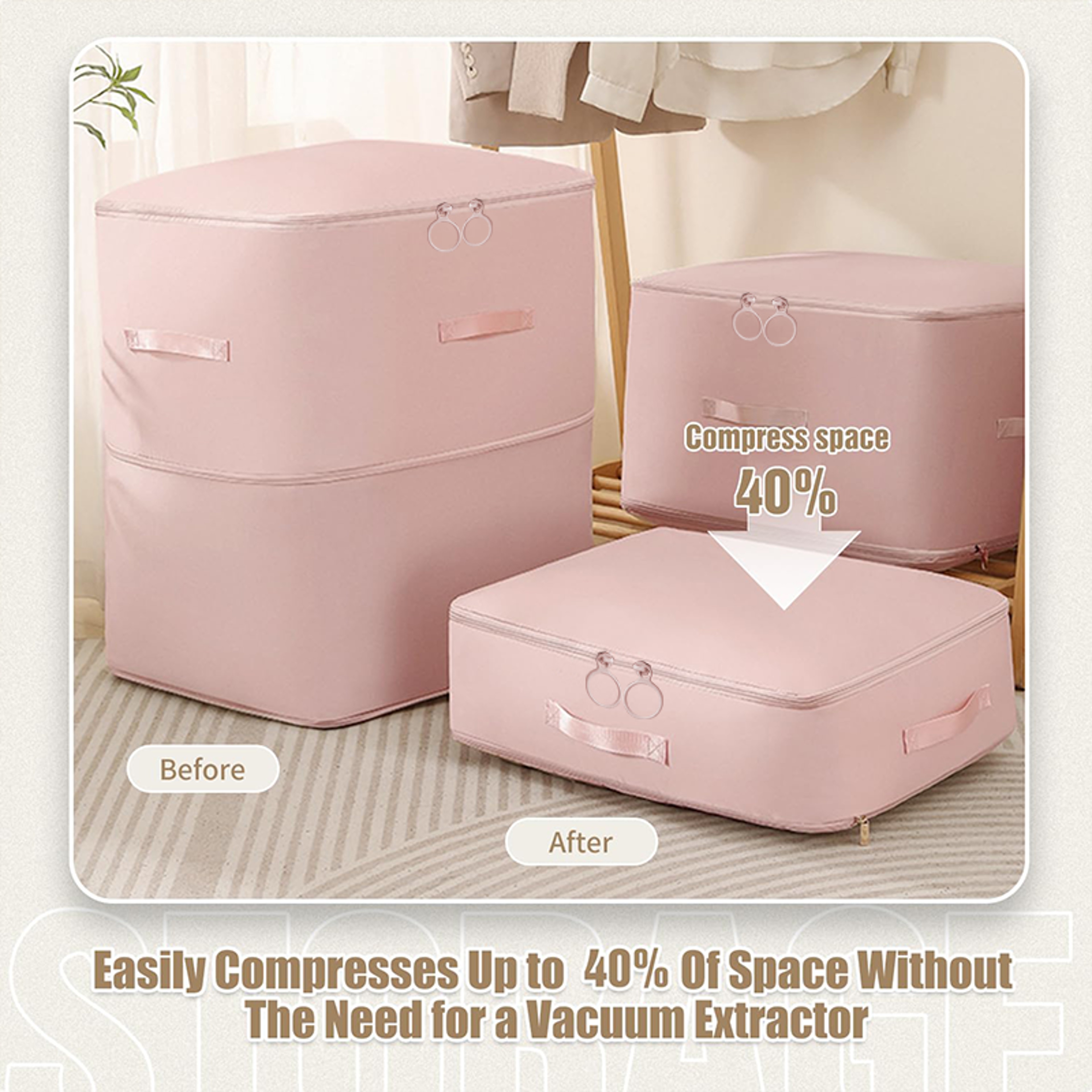 Ultra Space Saving Self Compression Organizer For Bedding And Clothes 4