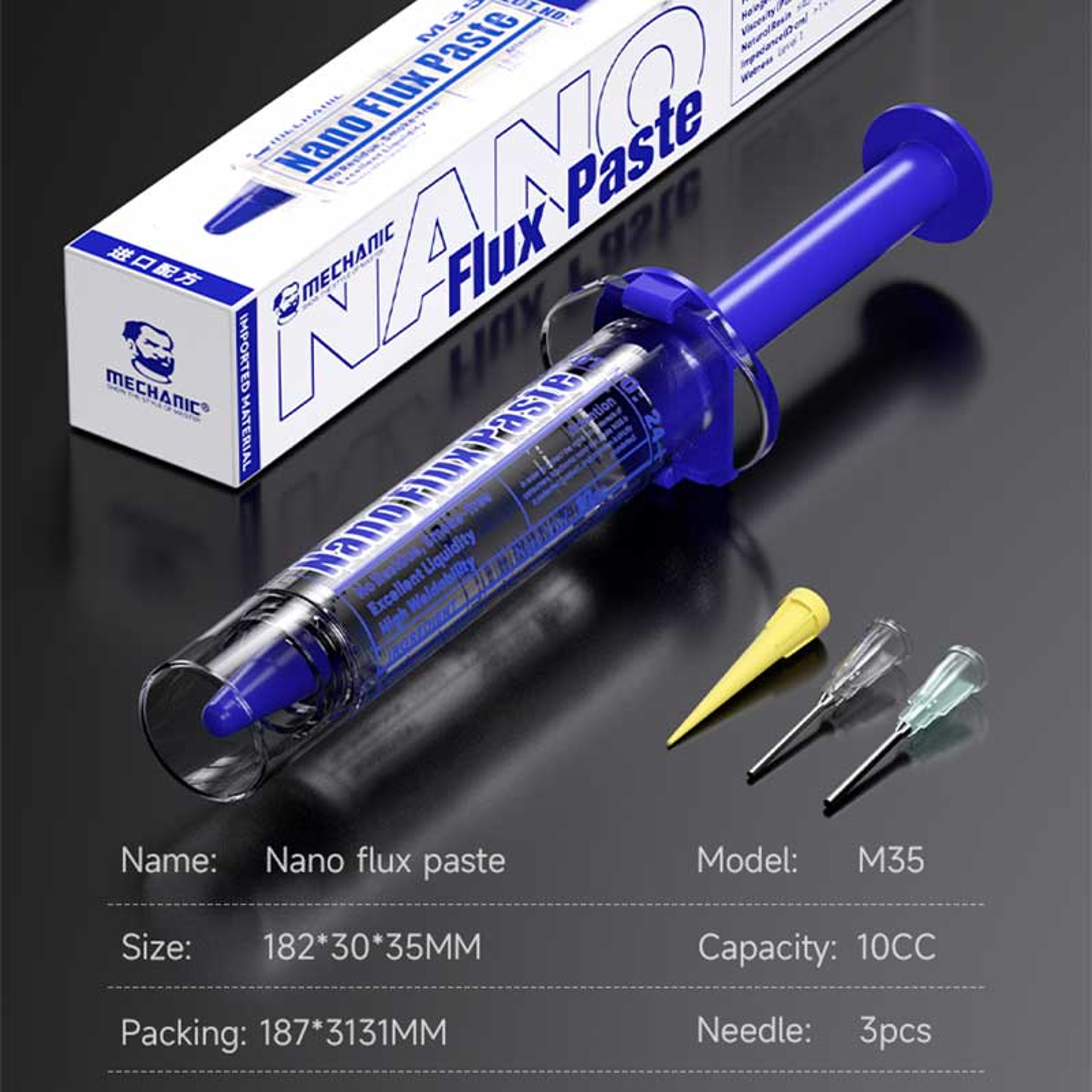 MECHANIC Nano Flux Paste For PCB Soldering Repair With Precision Needles 5