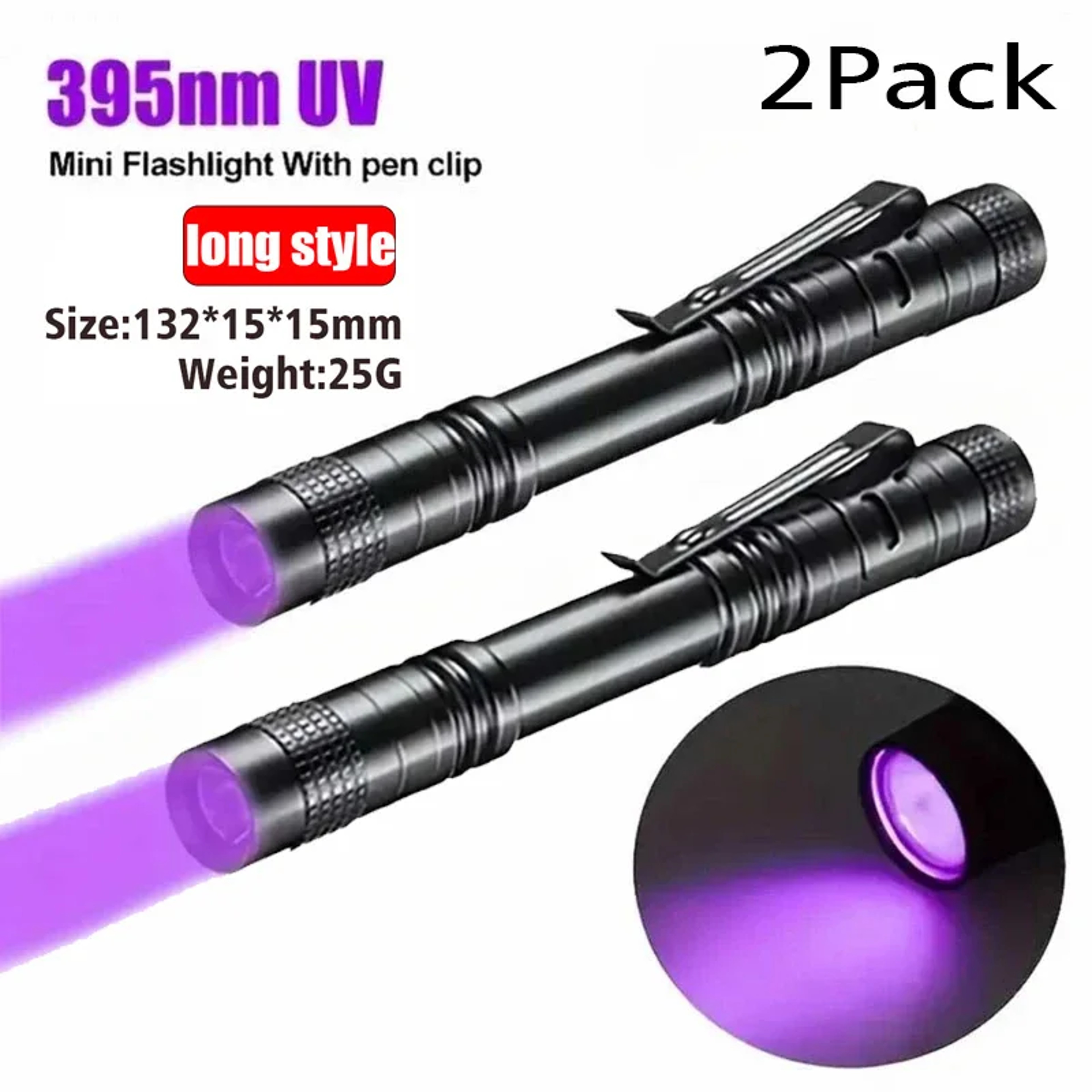UV Flashlight Portable Black Light Pet Urine Detector Torch 9