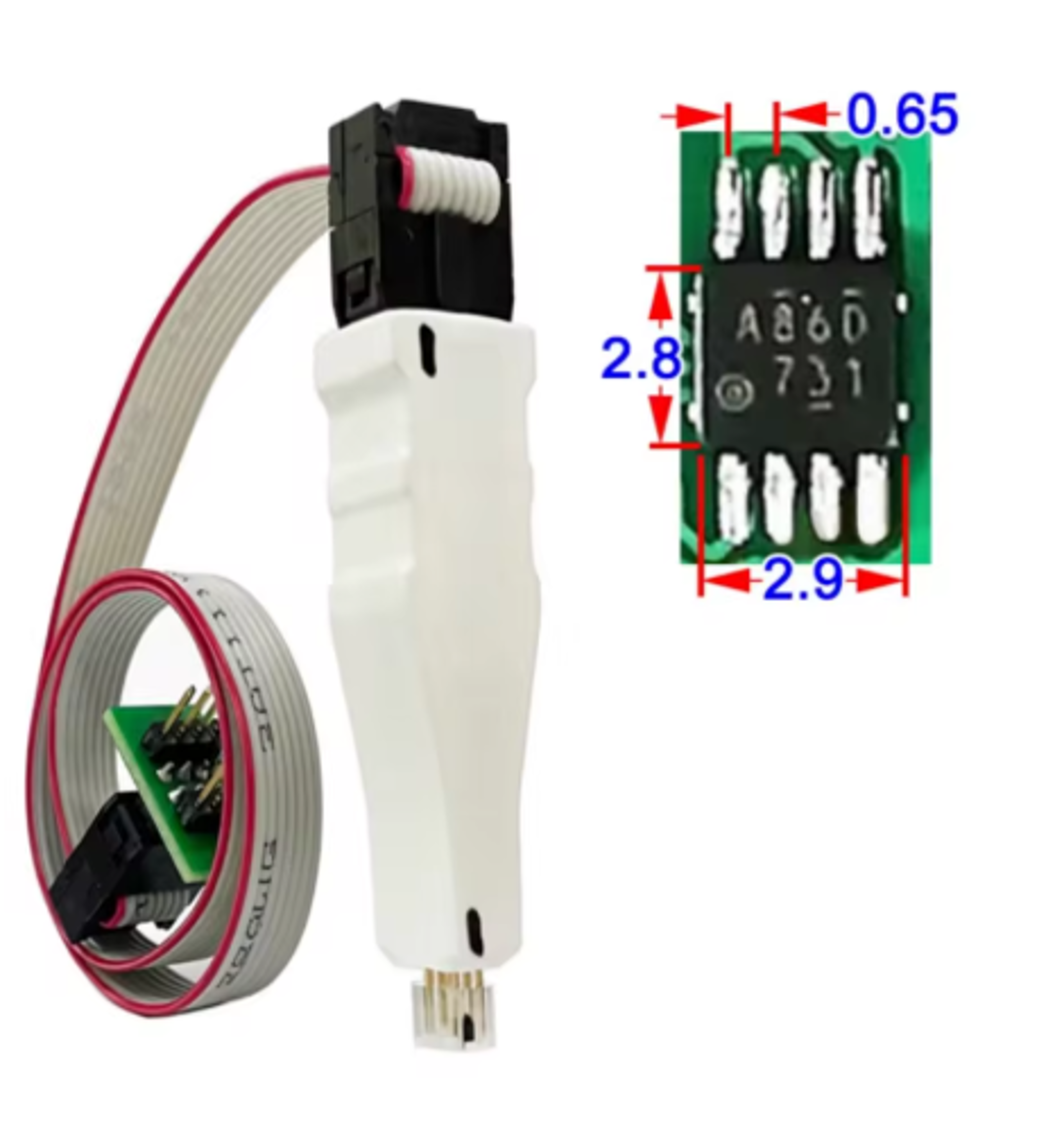 Programming Probe PCB Chip Test Fixture Cable 5