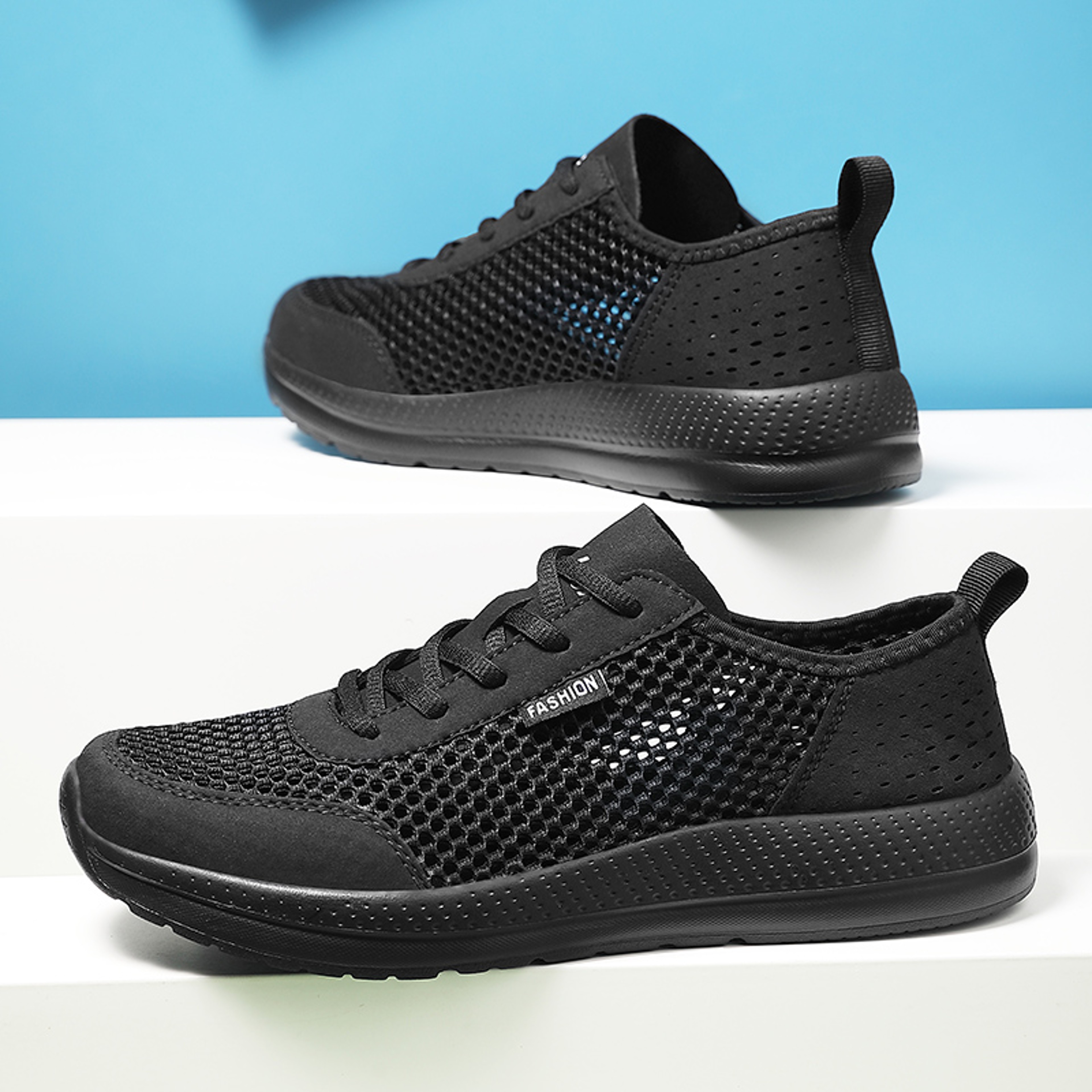 Mens Breathable Mesh Running Shoes Lightweight Comfortable Sneakers – view 4