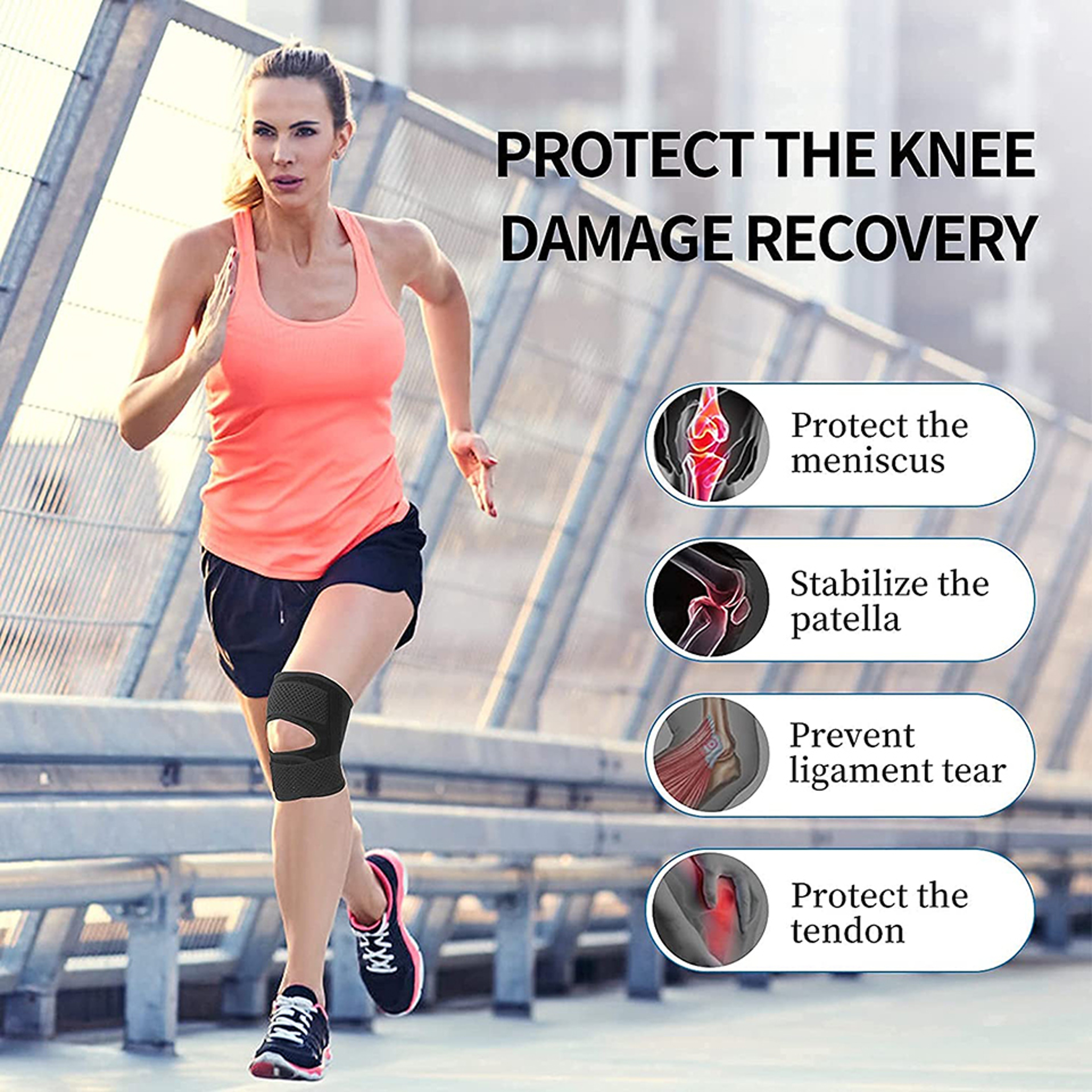 Adjustable Knee Brace With Side Stabilizers For Meniscus Support And Knee Pain Relief 3