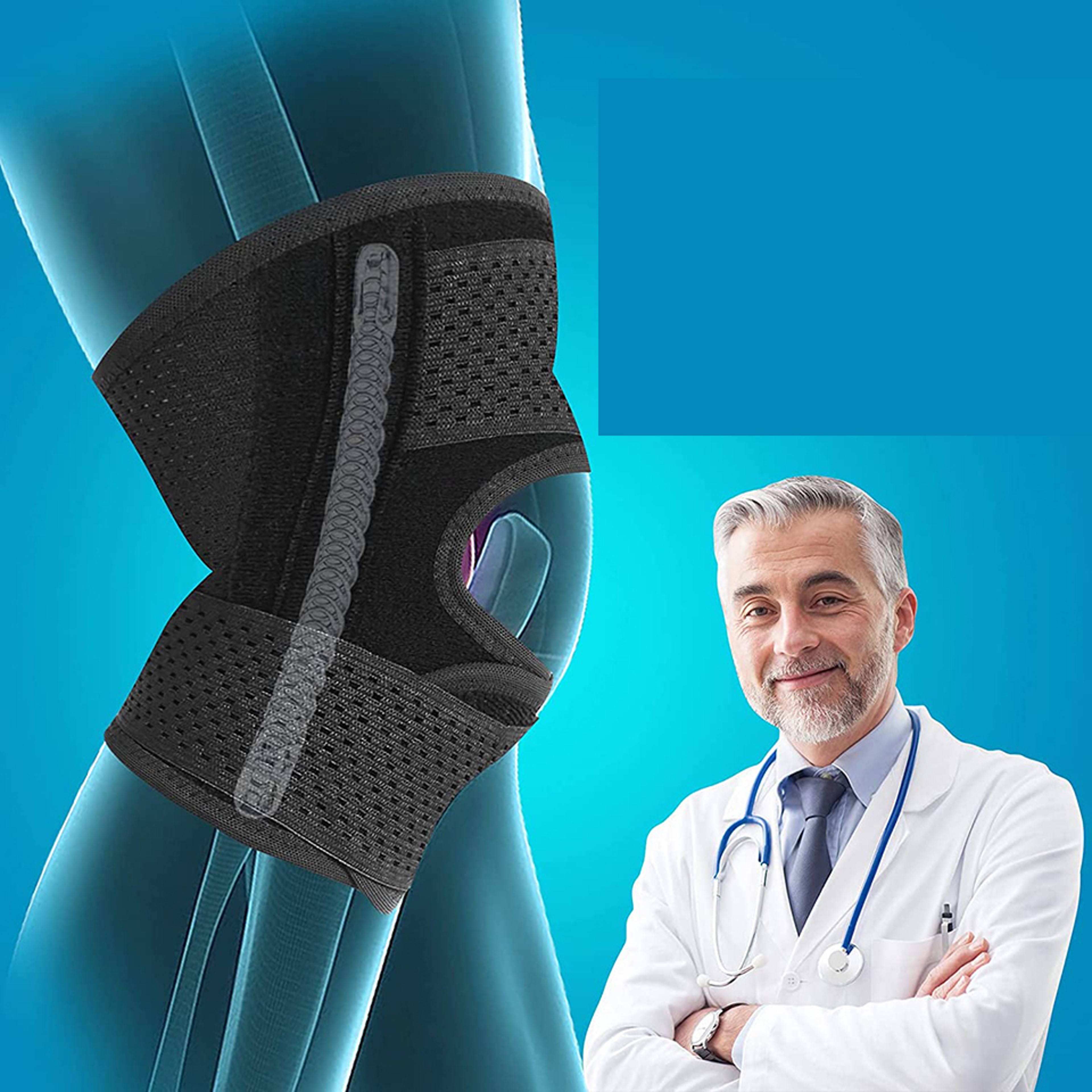 Adjustable Knee Brace With Side Stabilizers For Meniscus Support And Knee Pain Relief 1