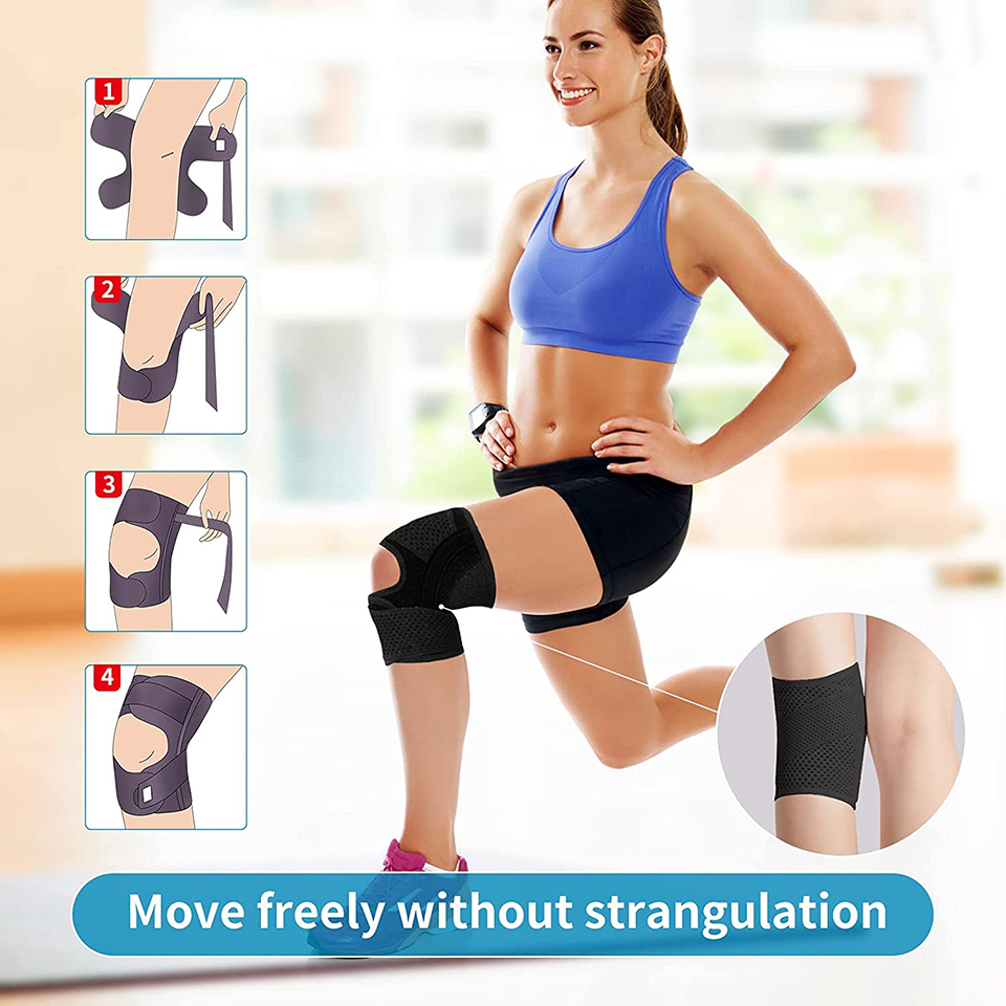 Adjustable Knee Brace With Side Stabilizers For Meniscus Support And Knee Pain Relief 2
