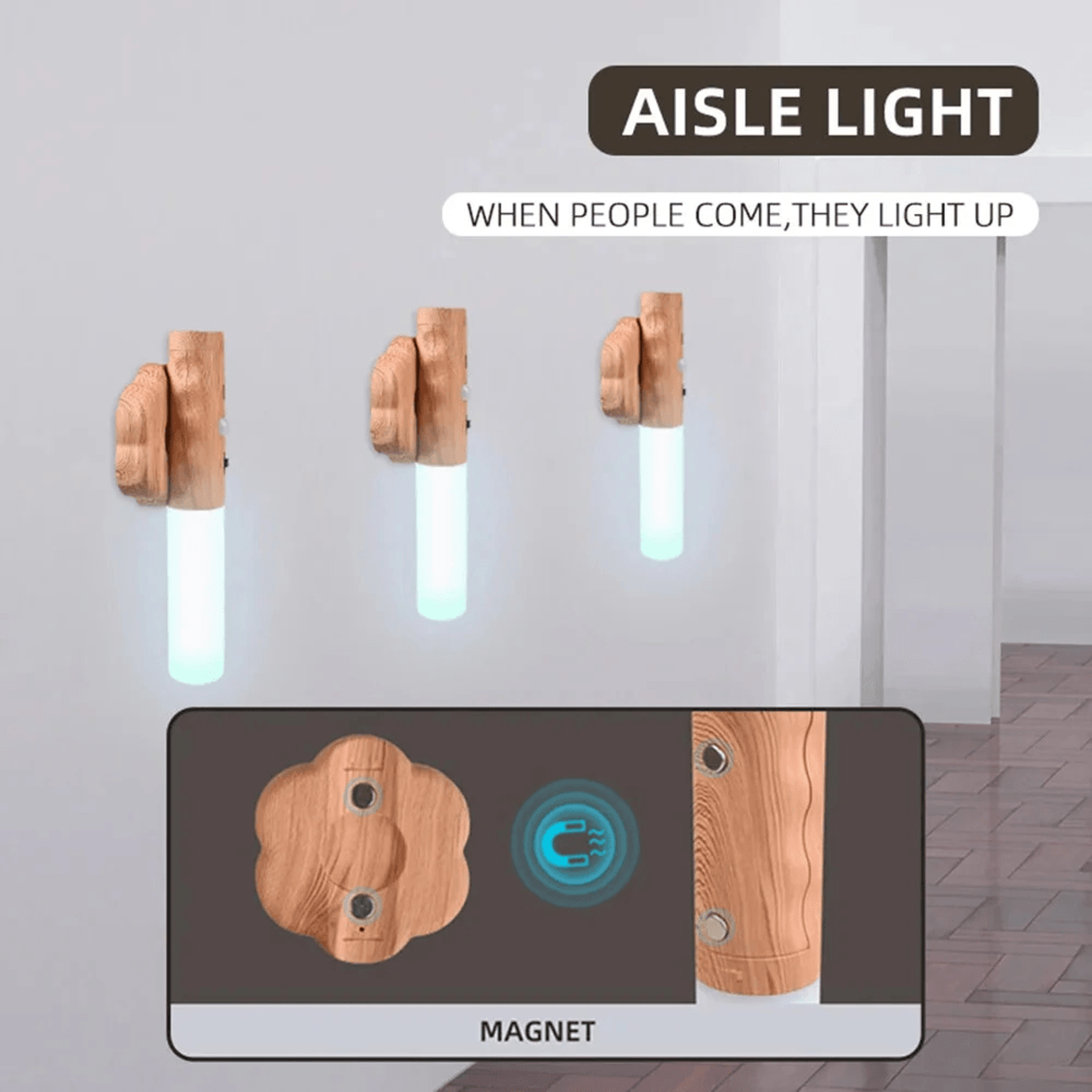 Rechargeable LED Motion Sensor Night Light For Cabinets Closets And Bedrooms 7