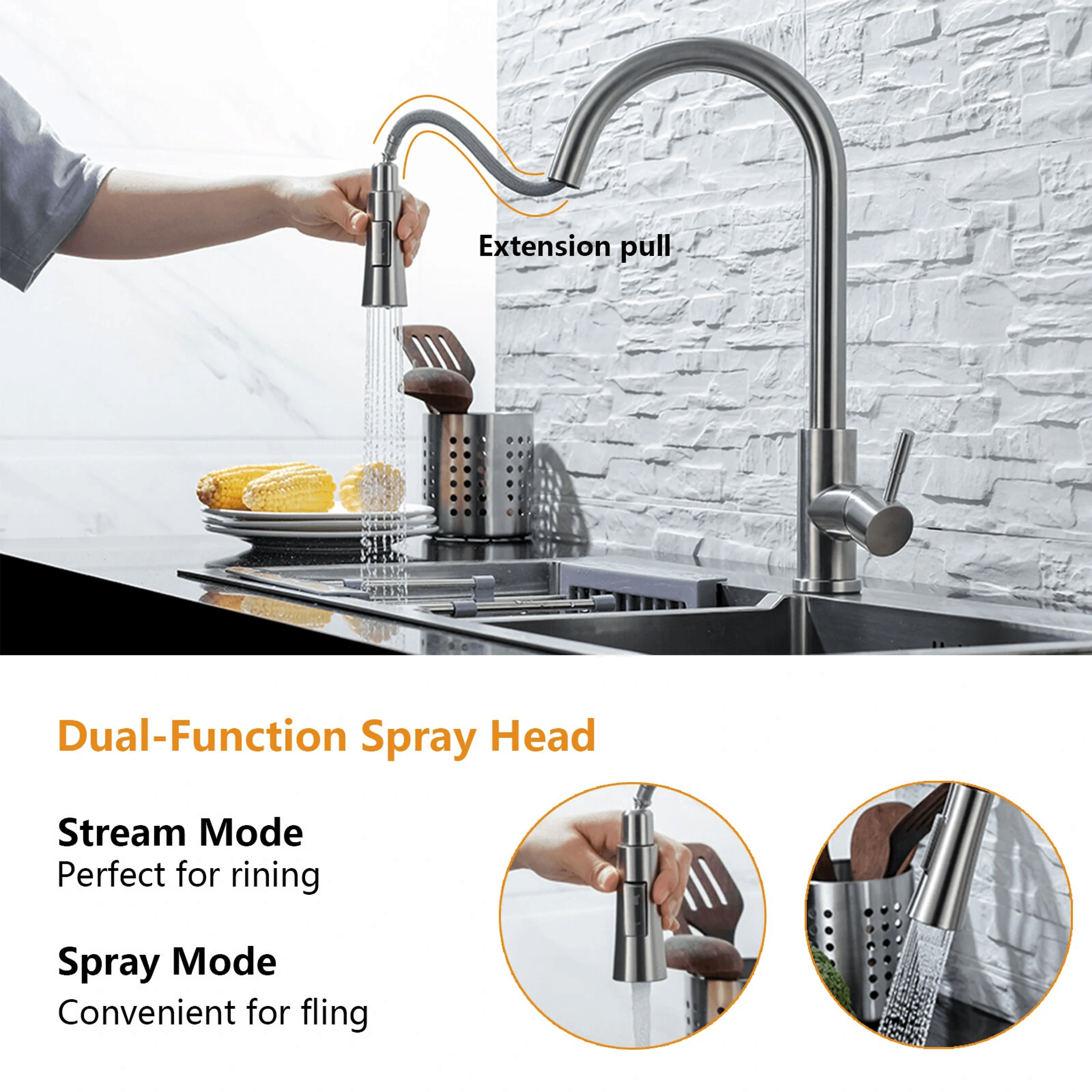 Smart Touch Kitchen Faucet With Pull Down Sprayer And Degree Rotation 7