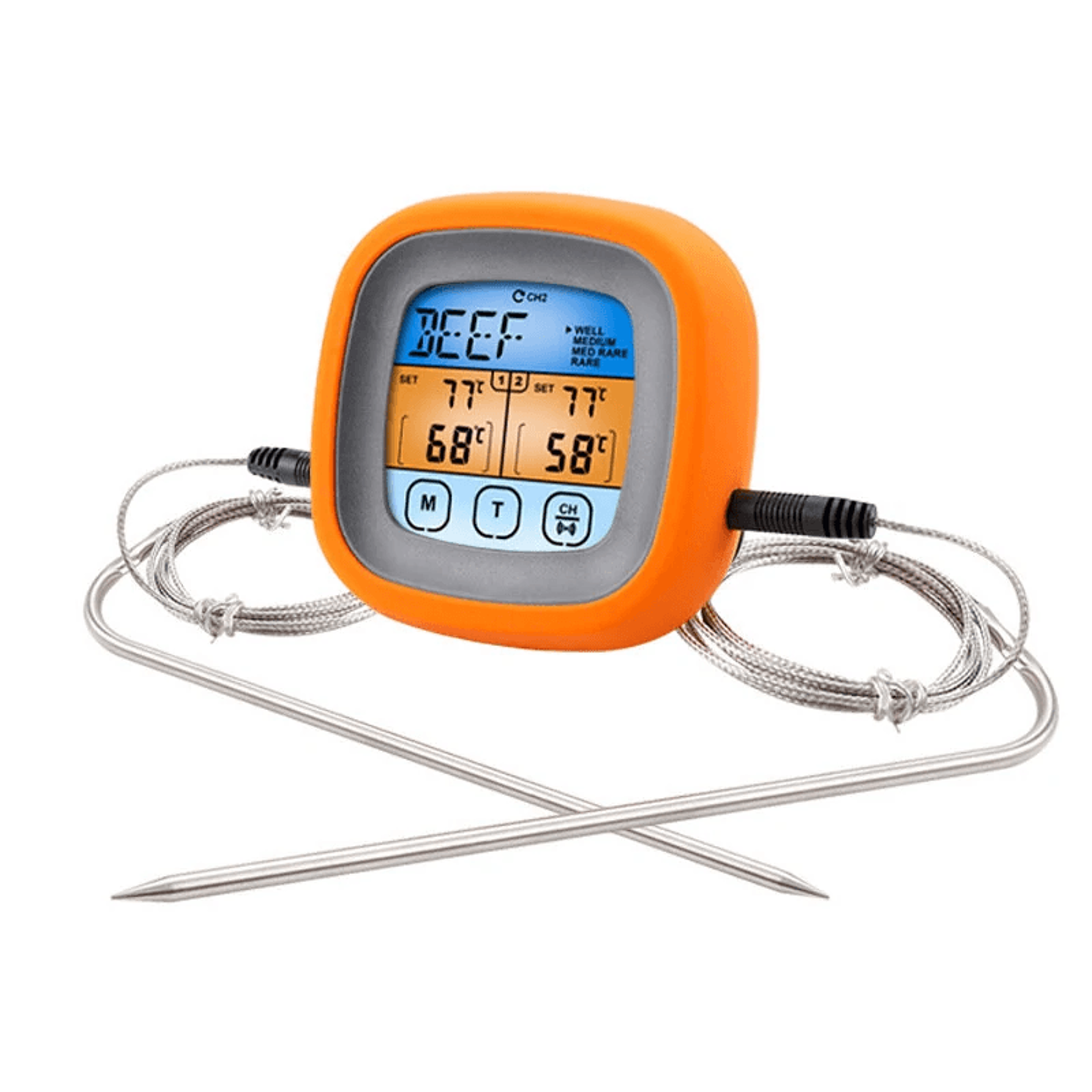 Dual Probe Digital Meat Thermometer With Touchscreen For BBQ Baking And Grilling 2