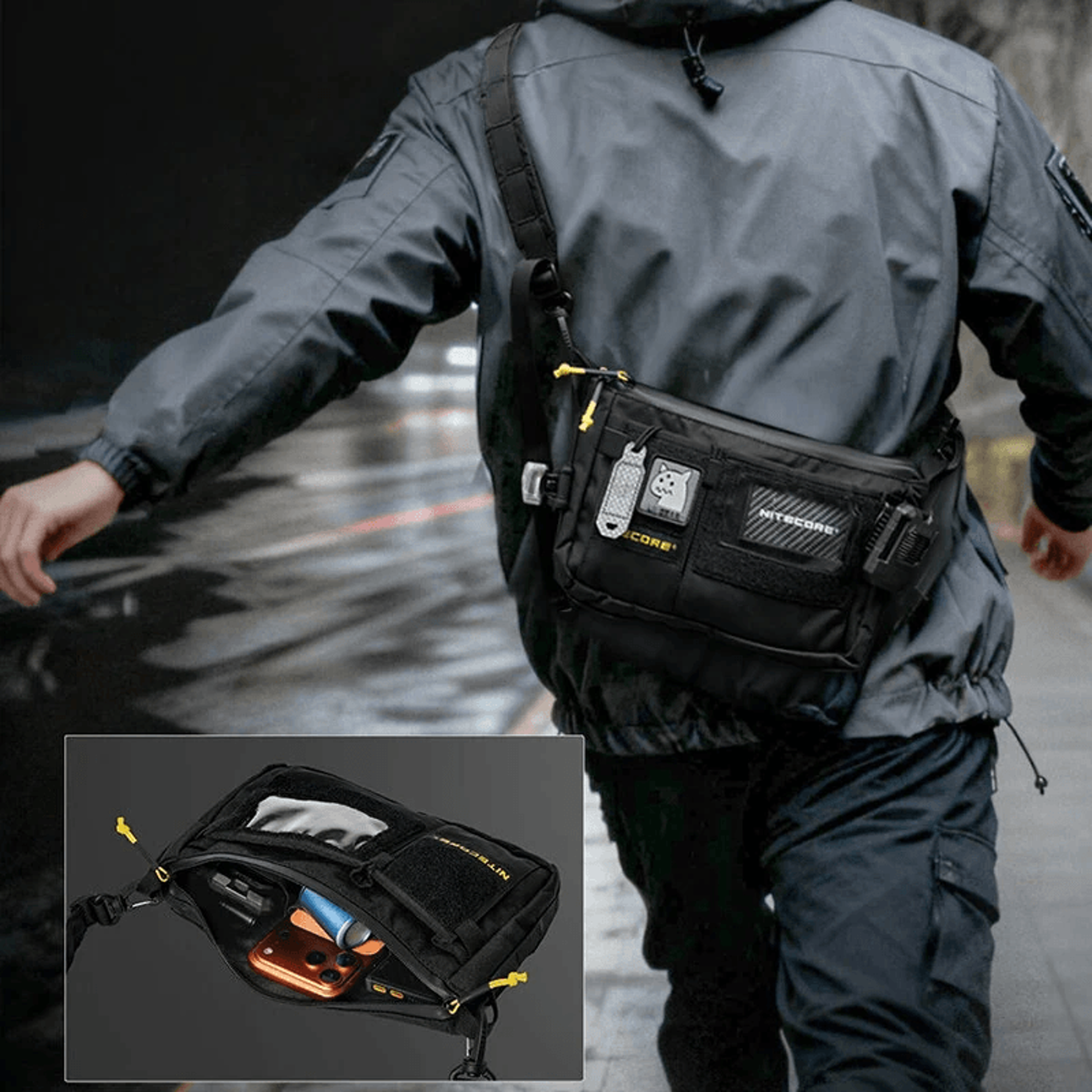 Sling Bag With MOLLE Webbing Lightweight Tactical Crossbody Pack 2