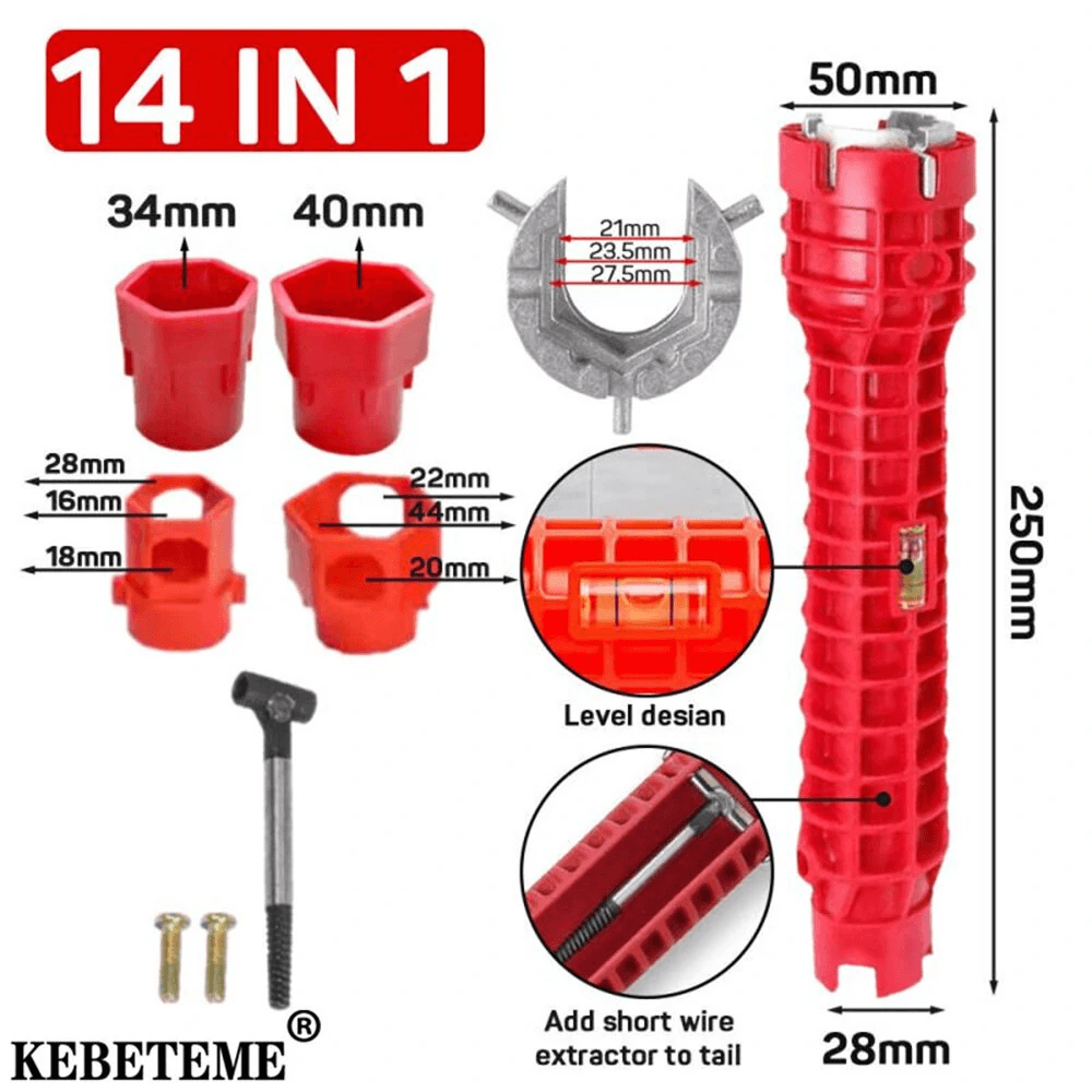 Sink Repair Wrench Universal Faucet Installation And Plumbing Tool 8