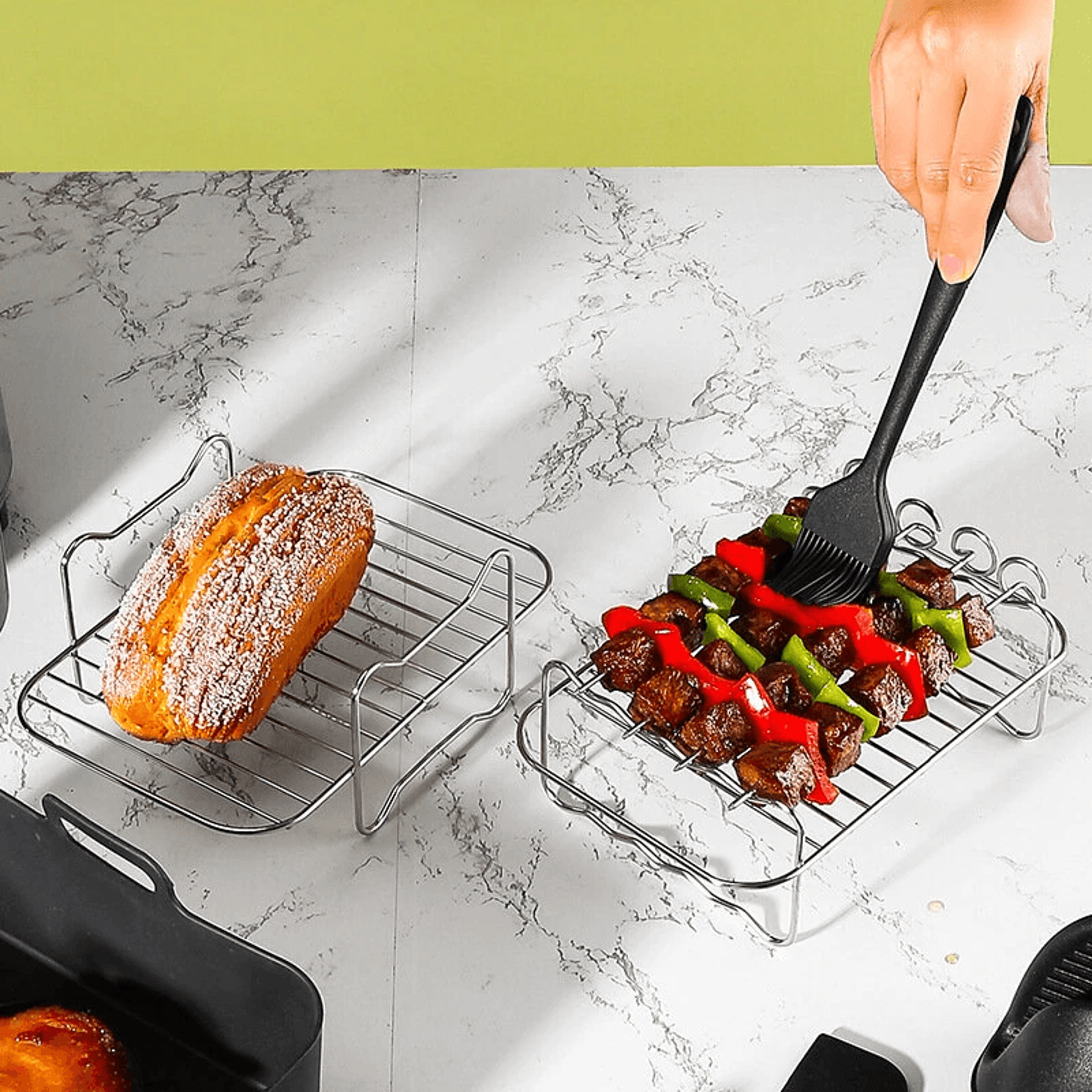 Silicone Air Fryer Liner Set With Gloves And Grill Brush For QT Air Fryers 3