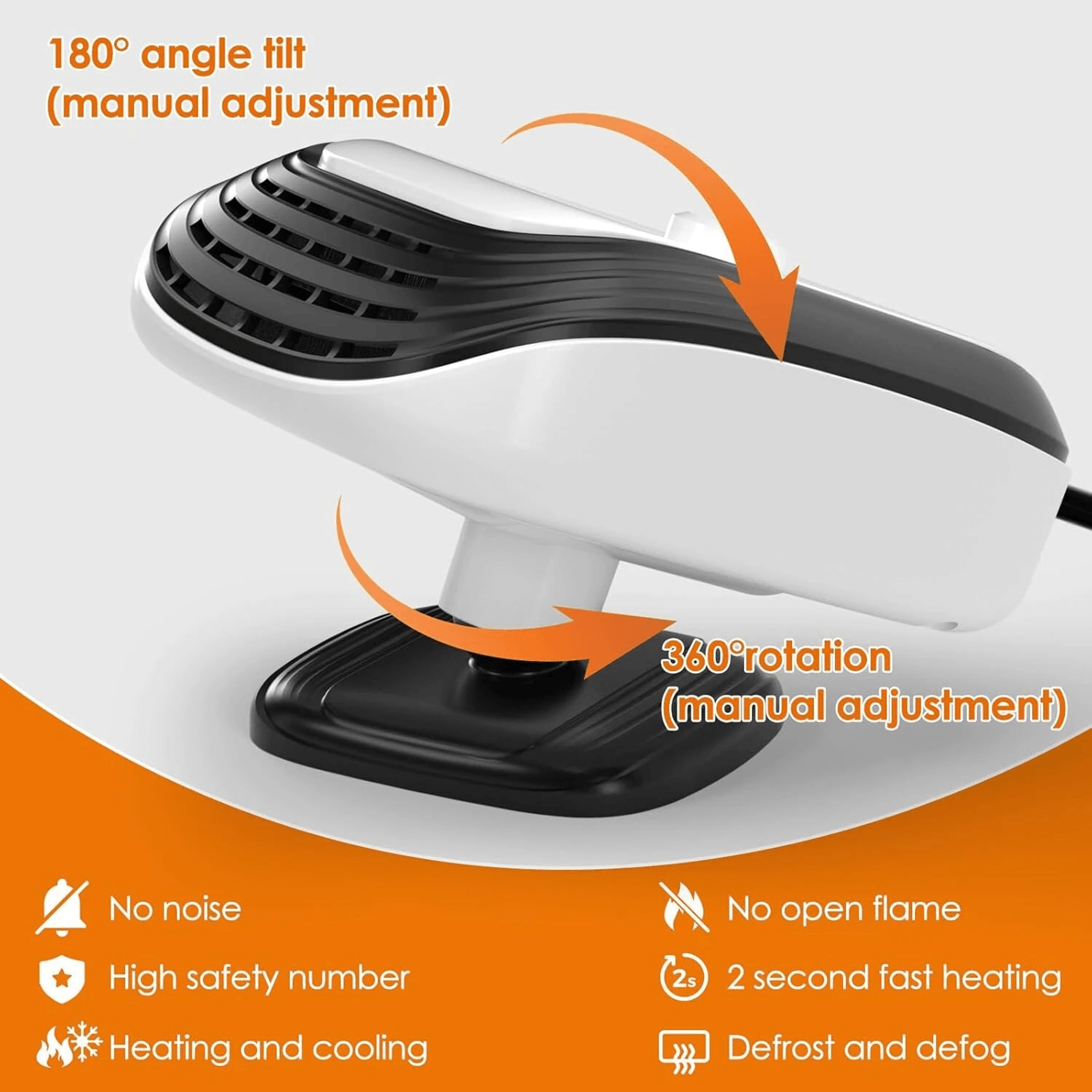 Portable Car Heater Fan Fast Heating Windshield Defroster And Defogger 2