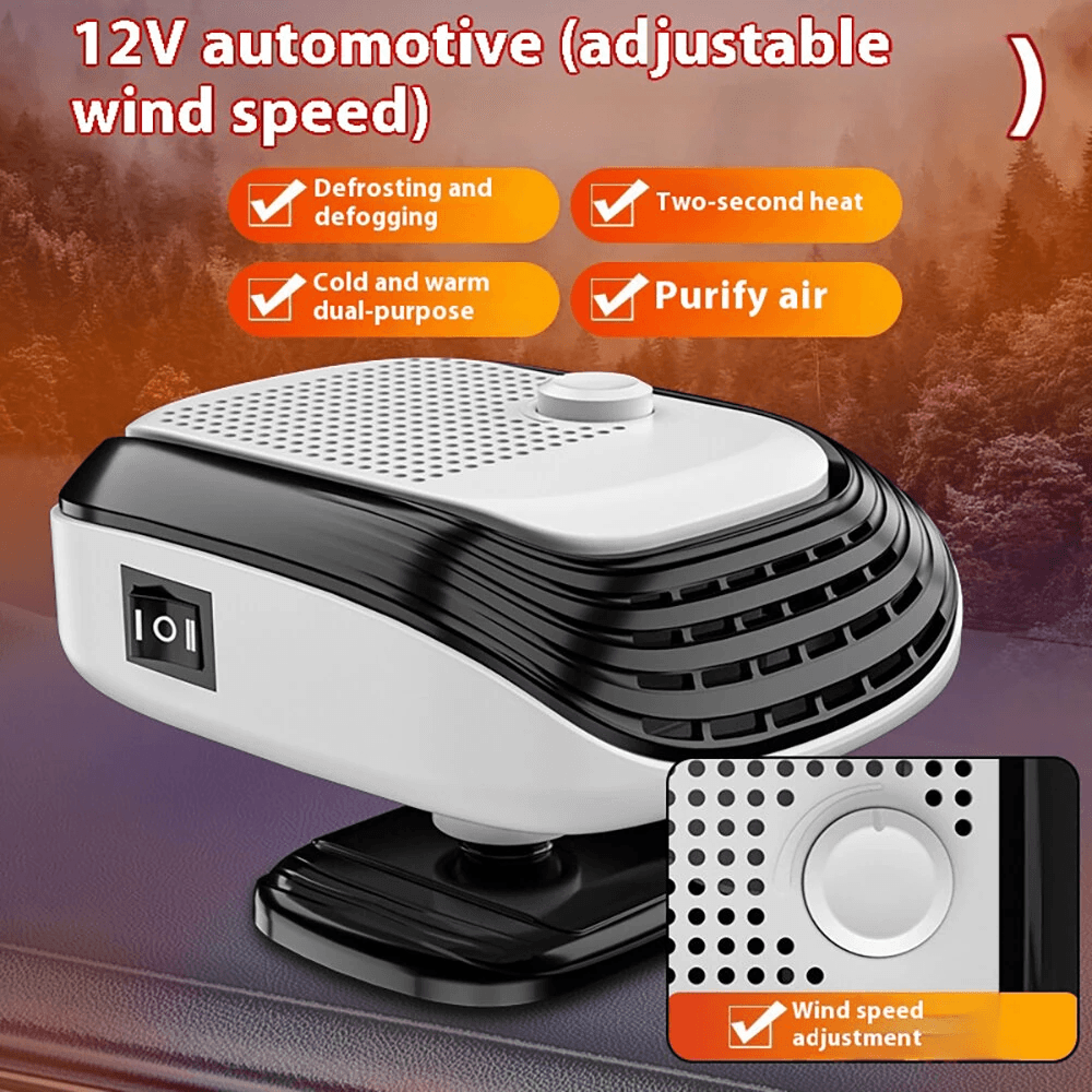 Portable Car Heater Fan Fast Heating Windshield Defroster And Defogger 4