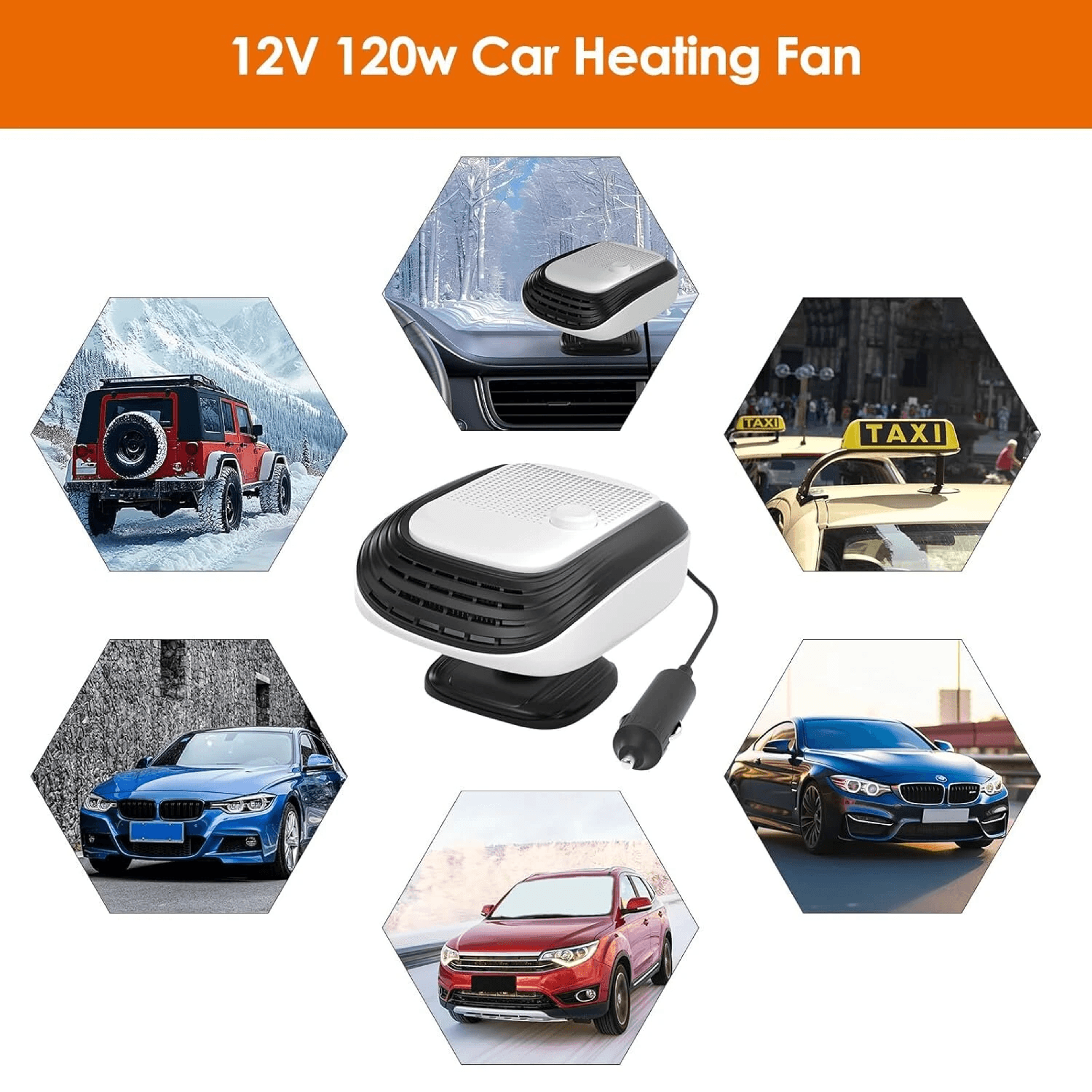 Portable Car Heater Fan Fast Heating Windshield Defroster And Defogger 1
