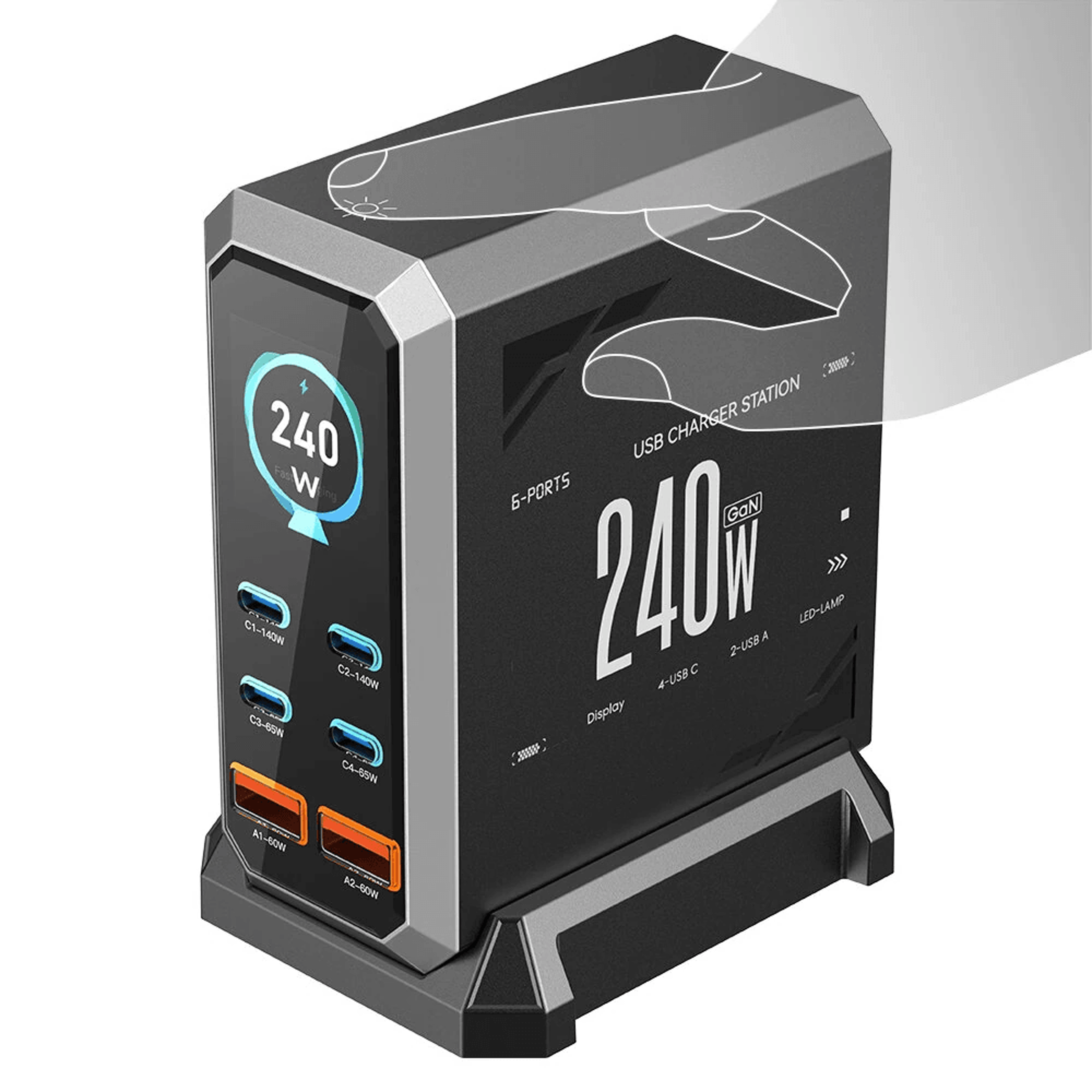 Charger Port USB C Fast Charging Station With Digital Display 1