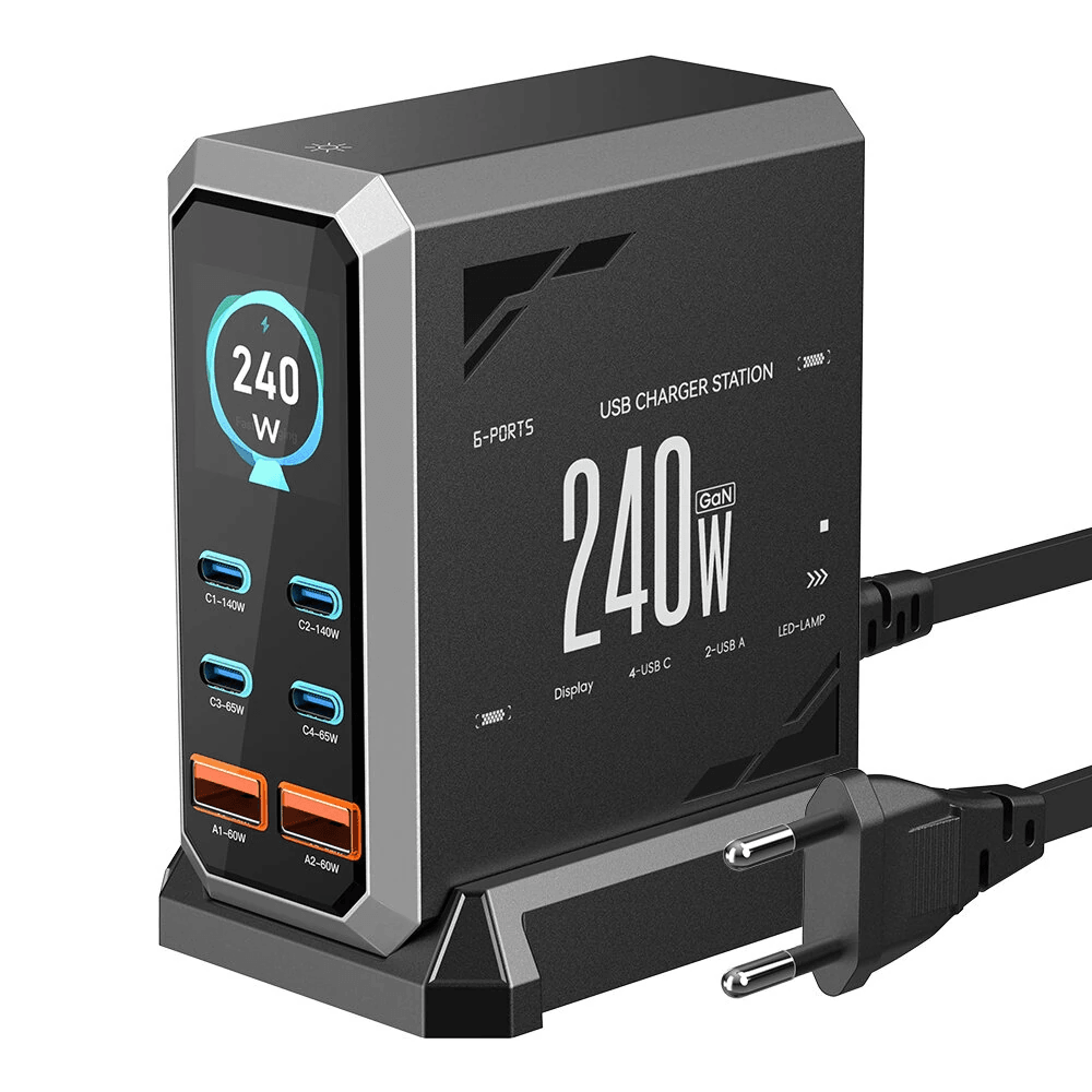 Charger Port USB C Fast Charging Station With Digital Display 10