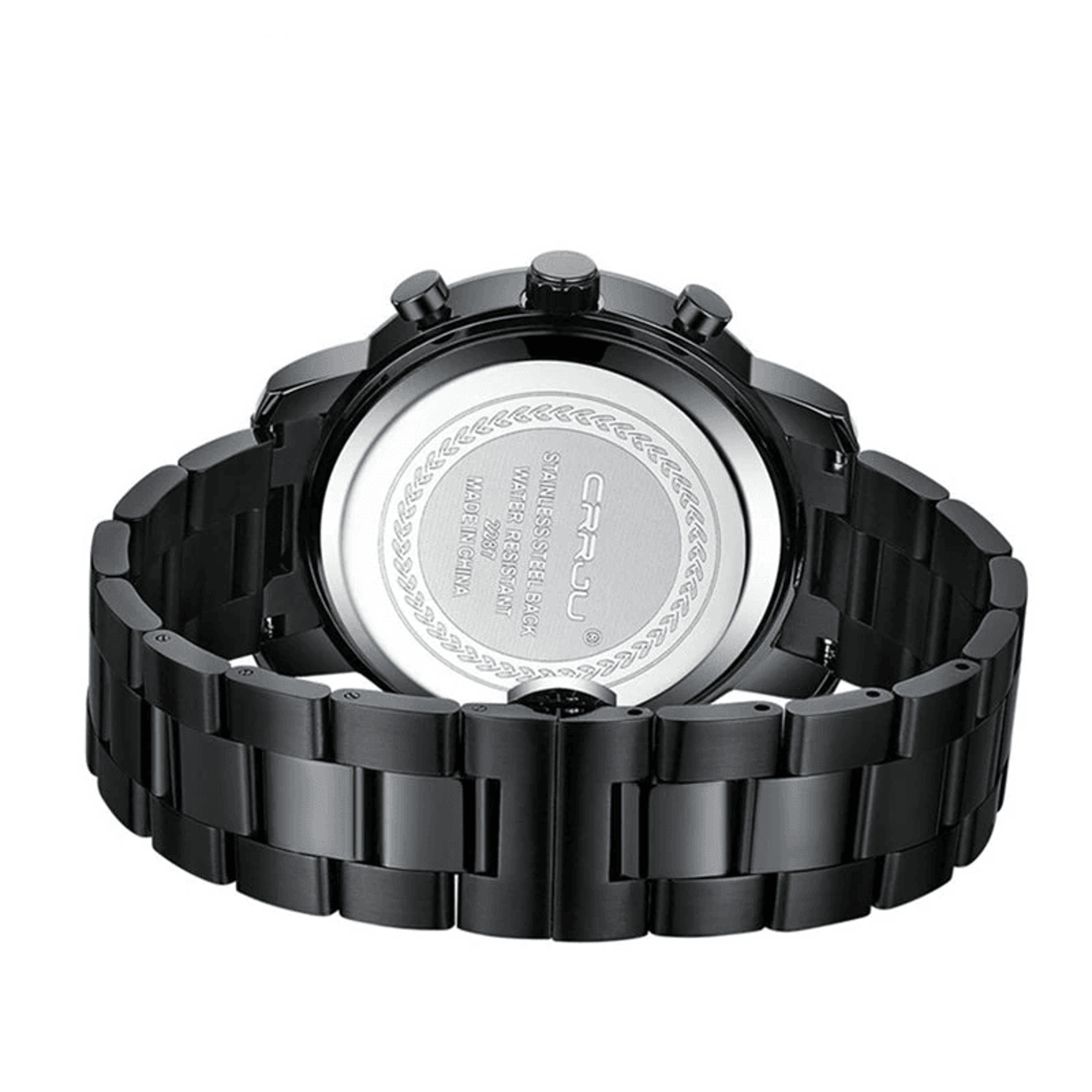 Mens Chronograph Watch Stainless Steel Waterproof Quartz Wristwatch 3