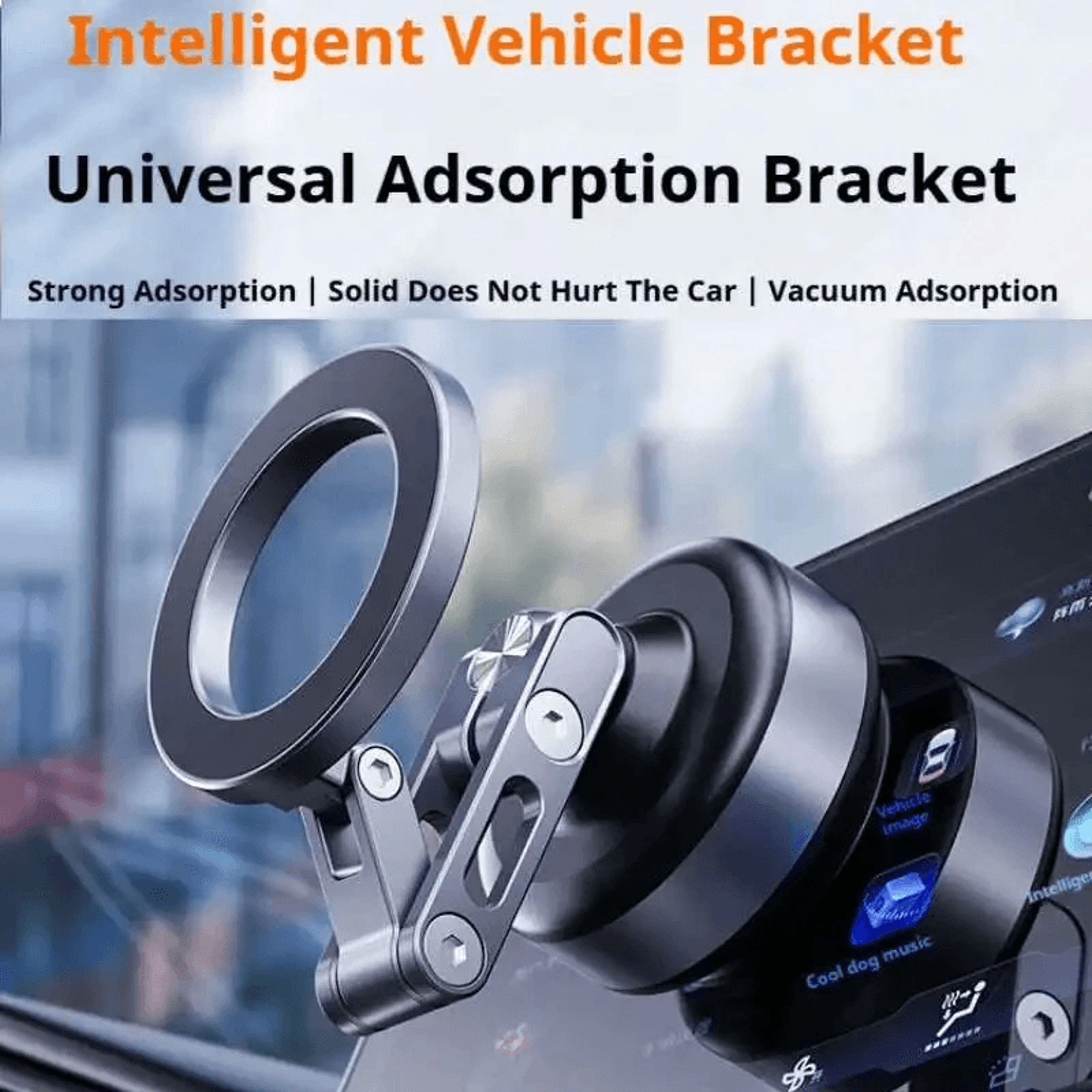 Magnetic Car Phone Holder With Dual Vacuum Suction And Adjustable Rotation 1