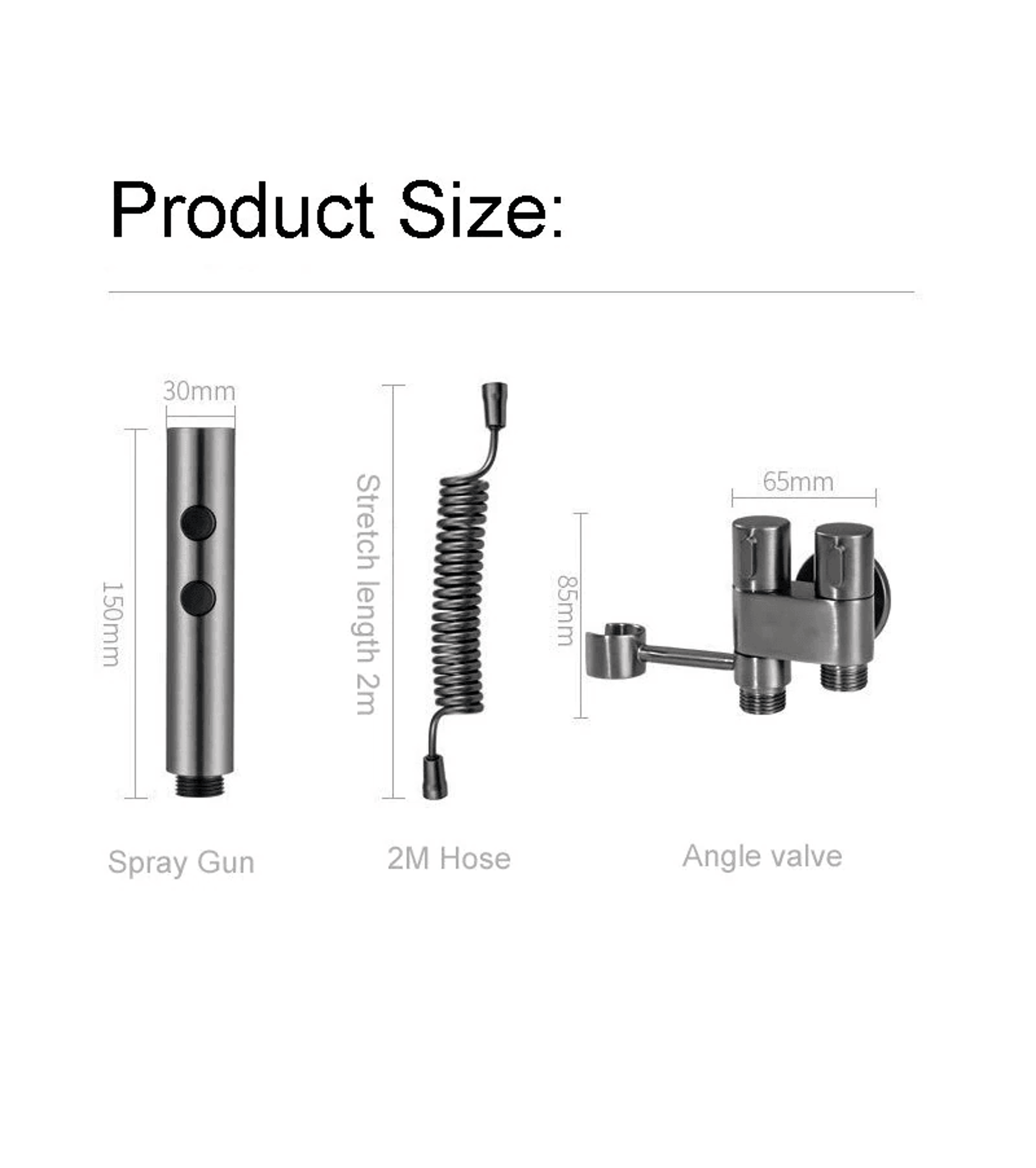 Stainless Steel Handheld Bidet Sprayer With Adjustable Spray And Flexible Hose 3