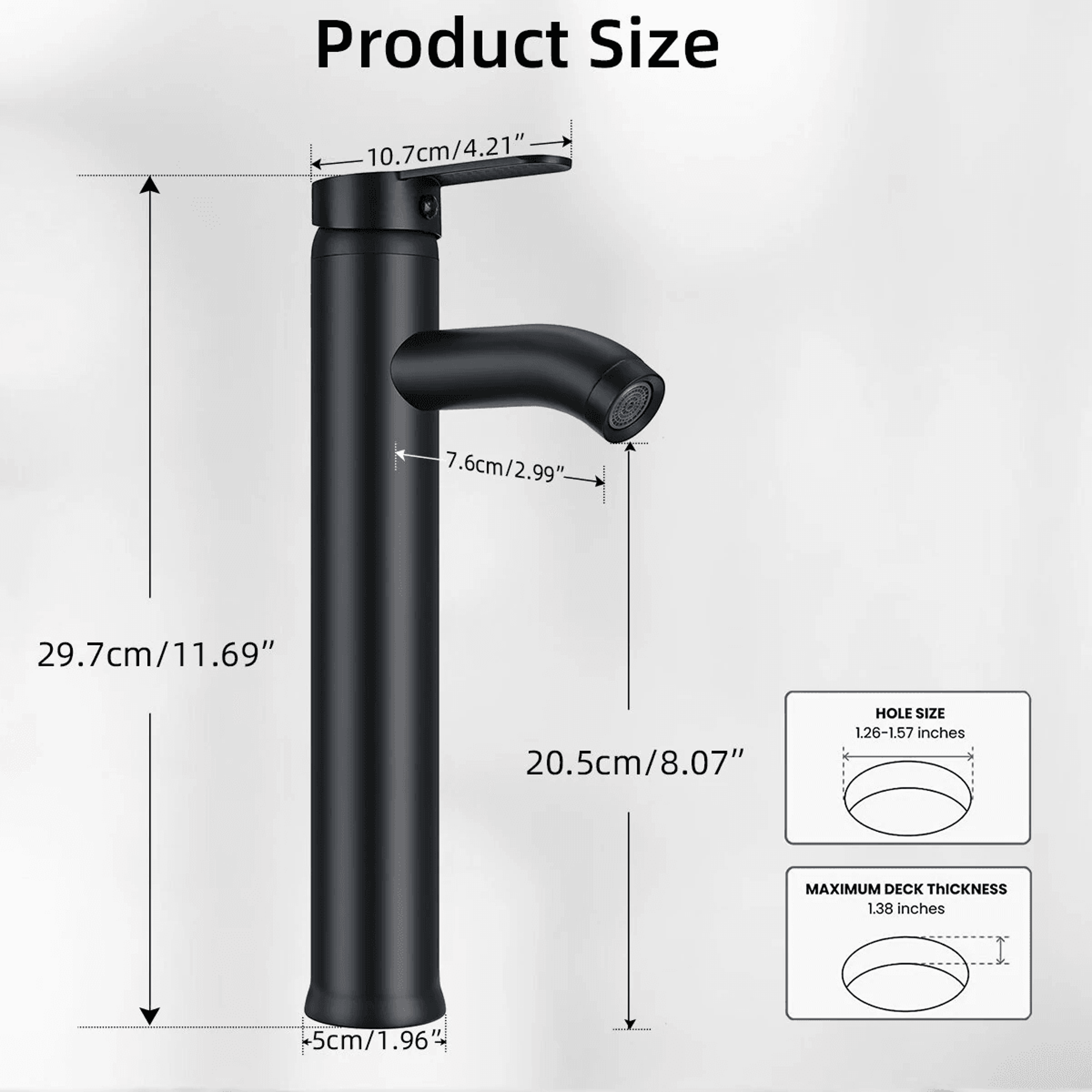 Modern Black Stainless Steel Bathroom Sink Mixer Faucet 8