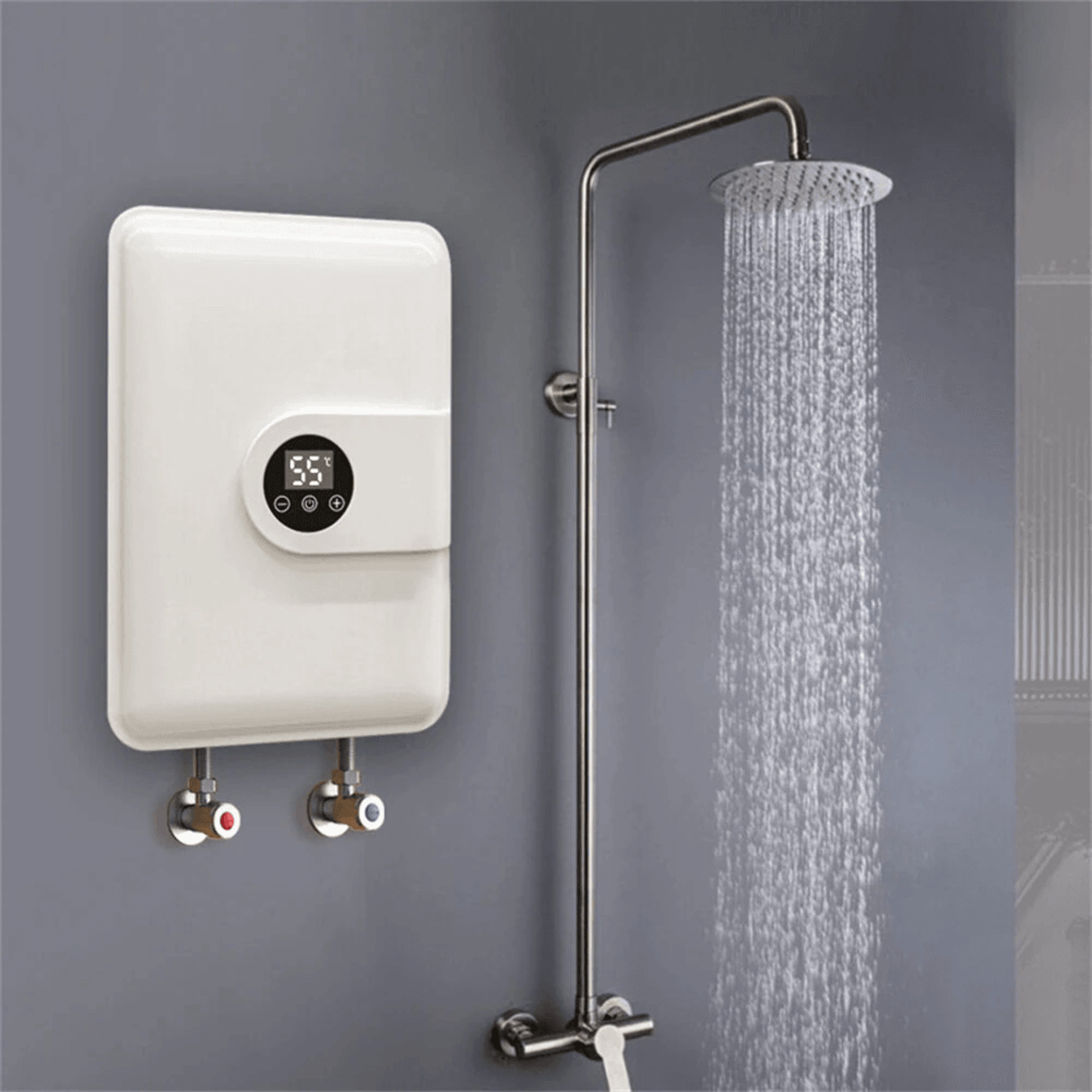 Instant Electric Water Heater With LED Touch Screen And Shower Head 1