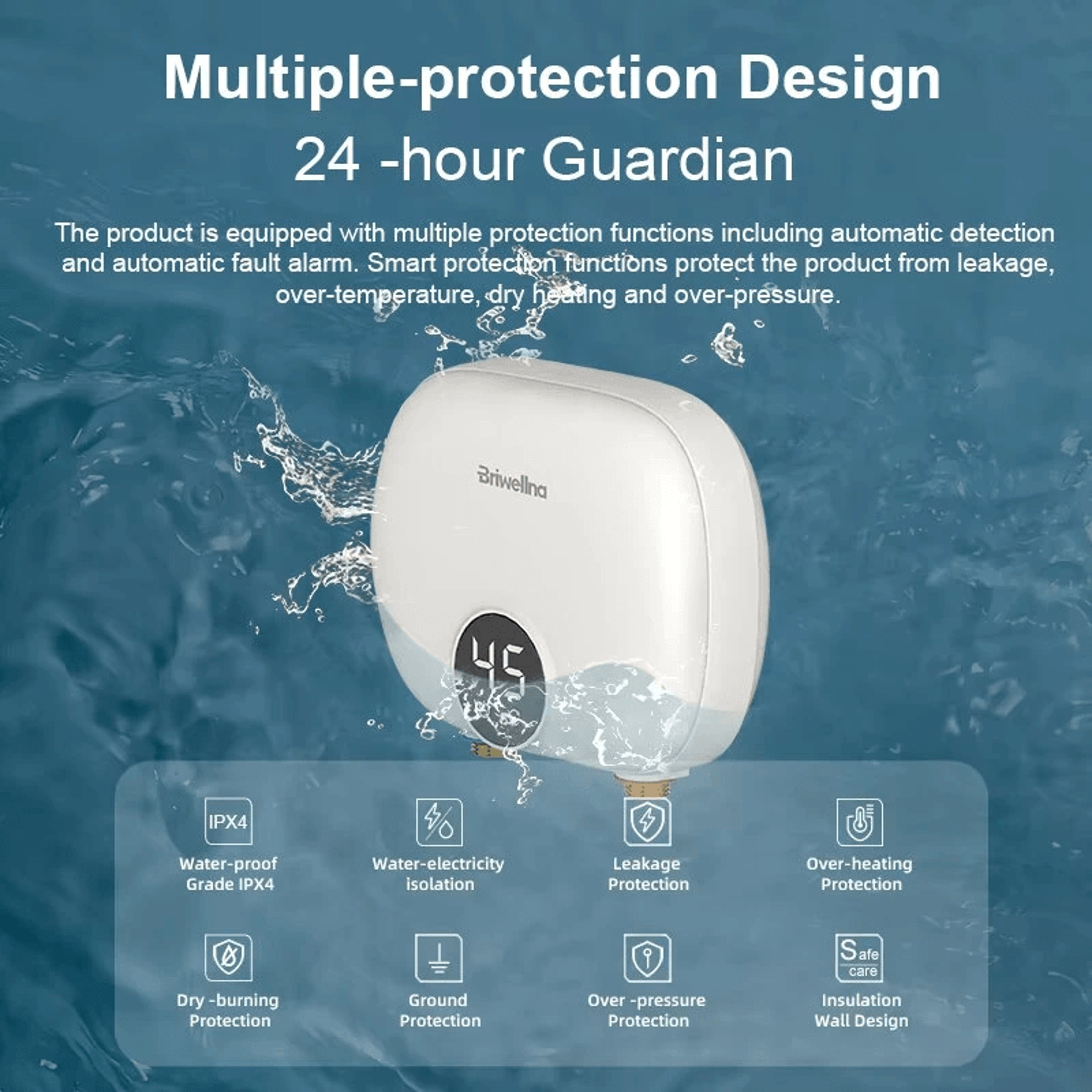 Compact Instant Tankless Electric Water Heater With Smart Temperature Control 1