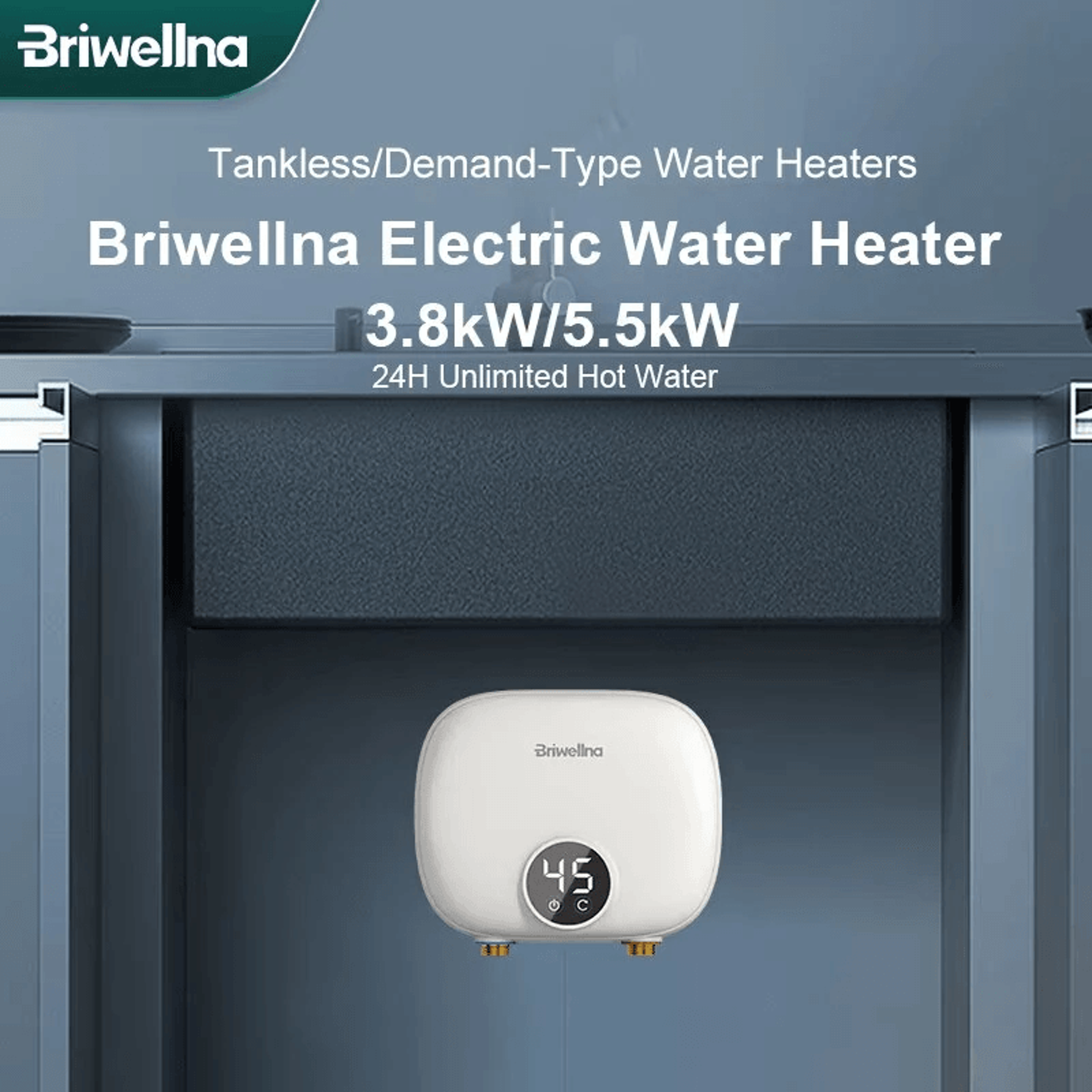Compact Instant Tankless Electric Water Heater With Smart Temperature Control 5