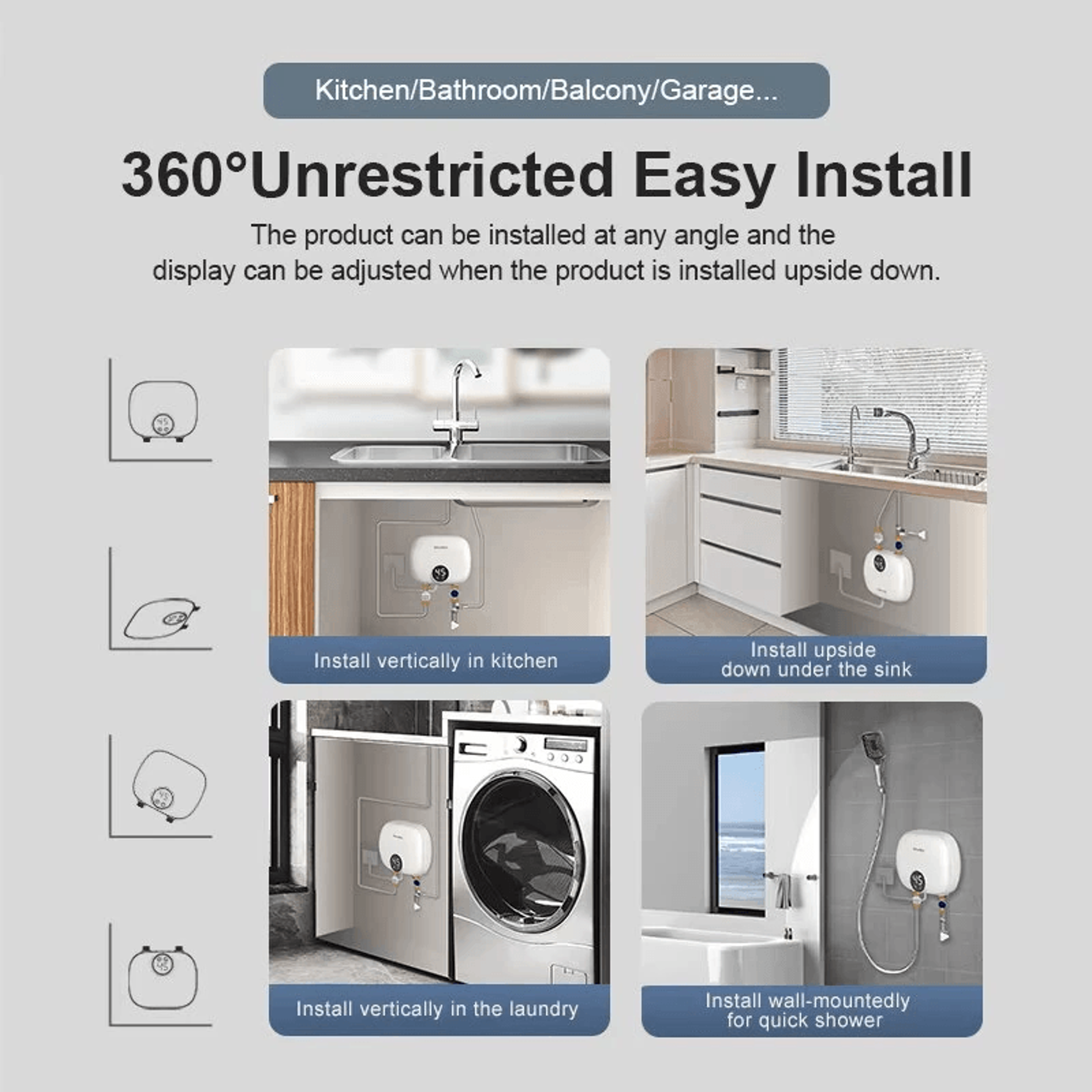 Compact Instant Tankless Electric Water Heater With Smart Temperature Control 2