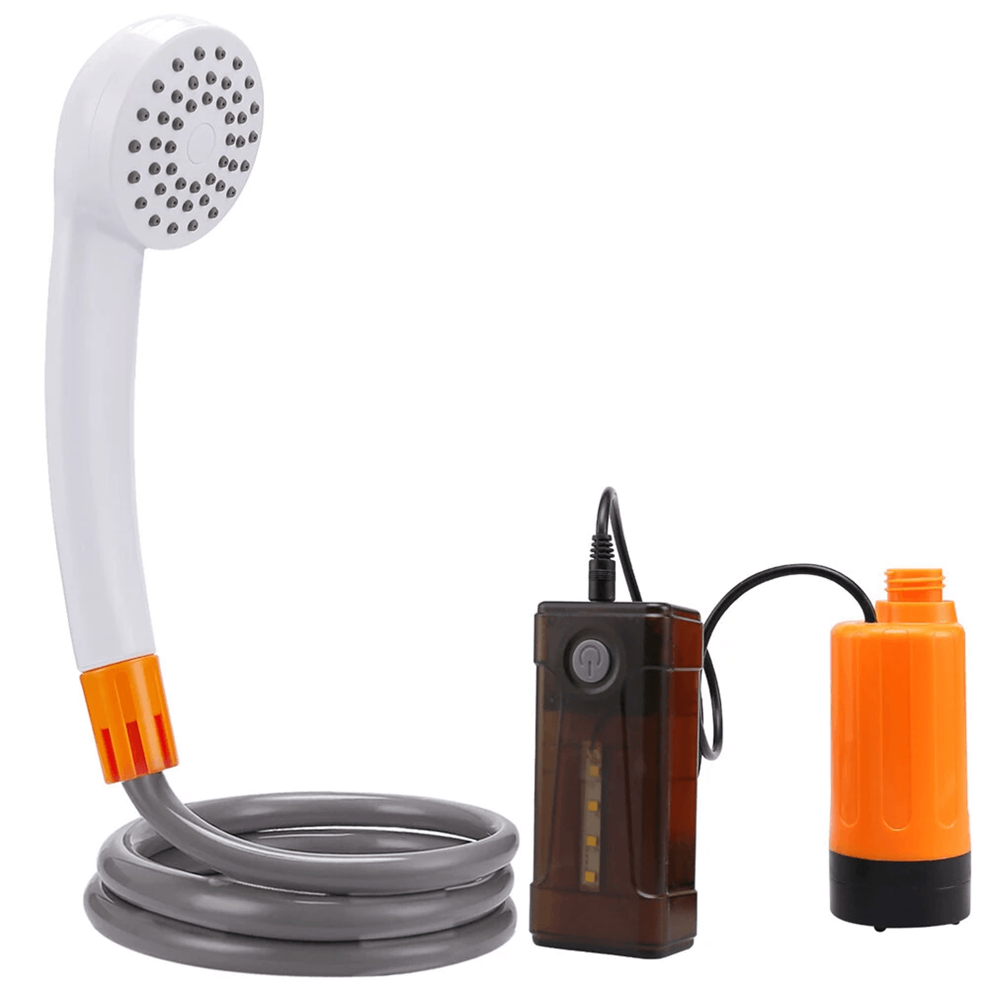 Portable Camping Shower With Rechargeable Electric Pump Waterproof LED Light 0