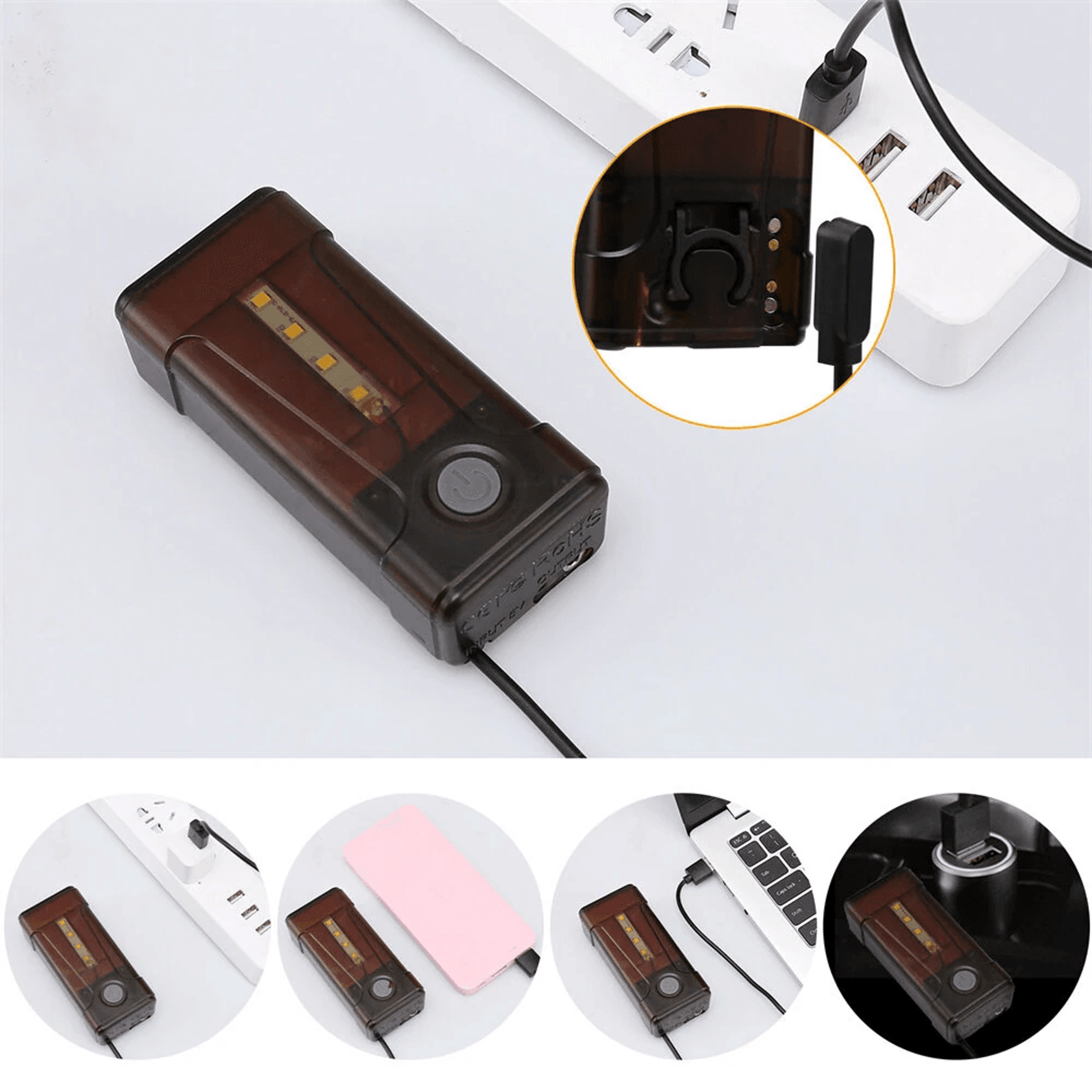 Portable Camping Shower With Rechargeable Electric Pump Waterproof LED Light 1