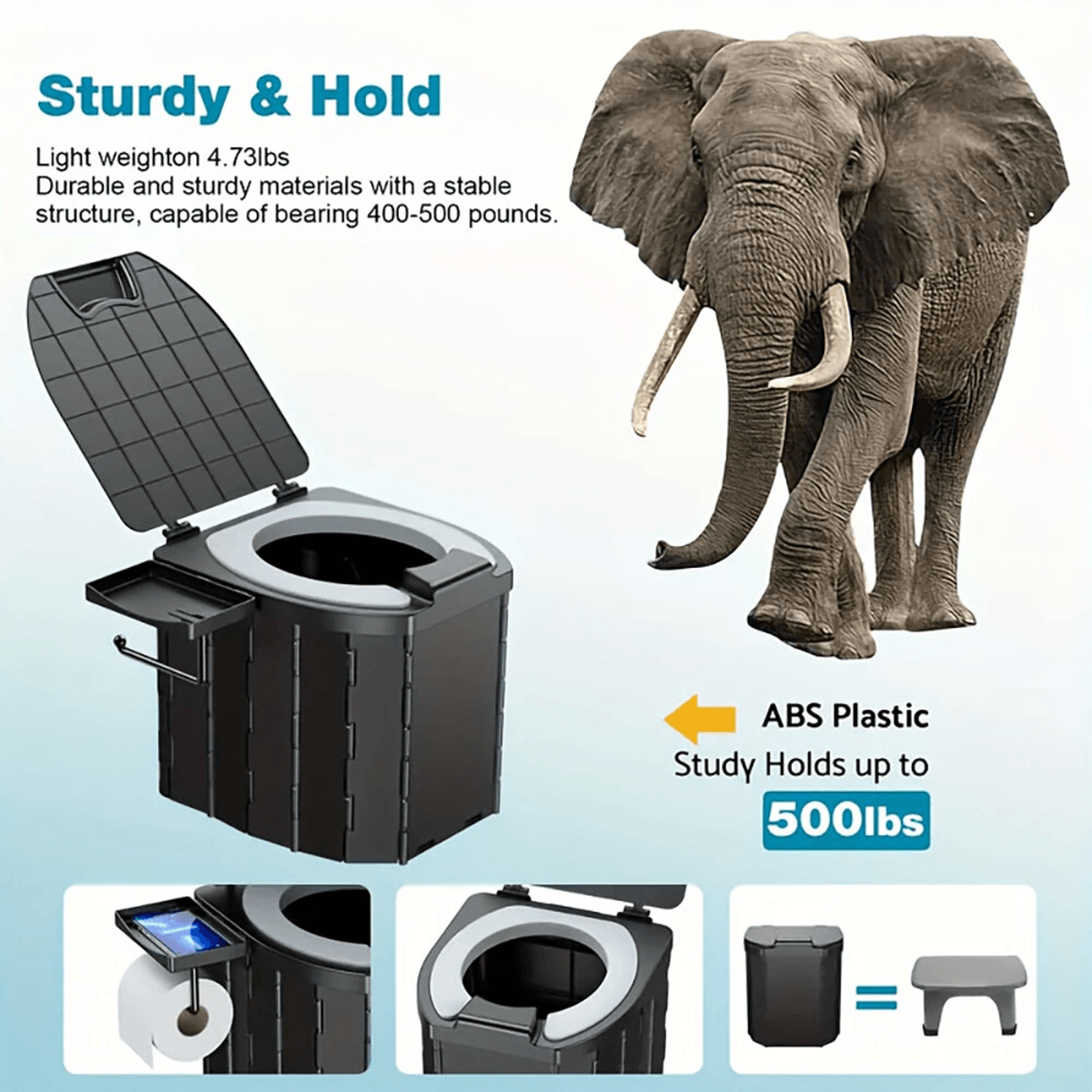 Comfort Fold Portable Camping Toilet With PU Seat And Cover 6