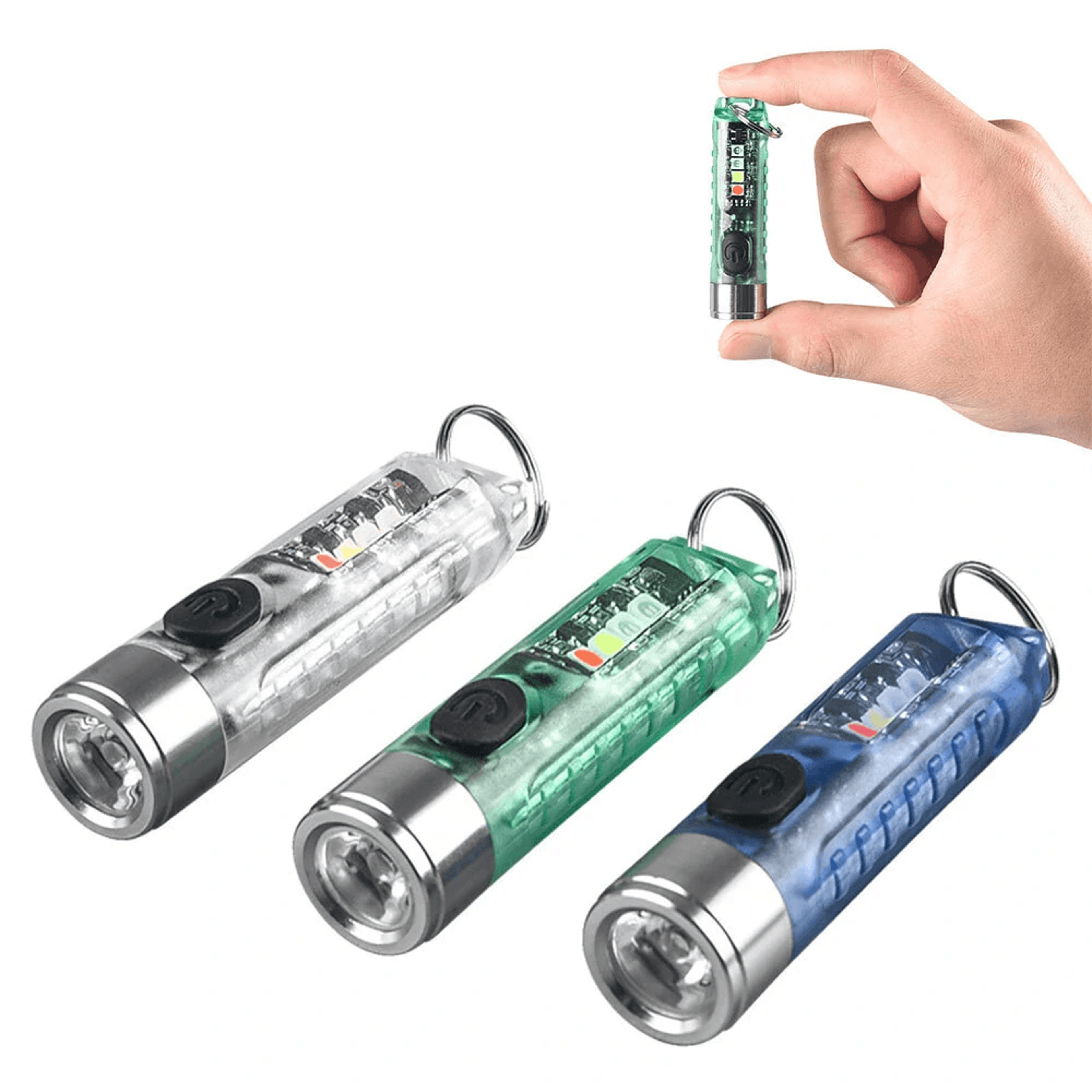 Rechargeable Keychain Flashlight With Multi Light Side Lamp 7