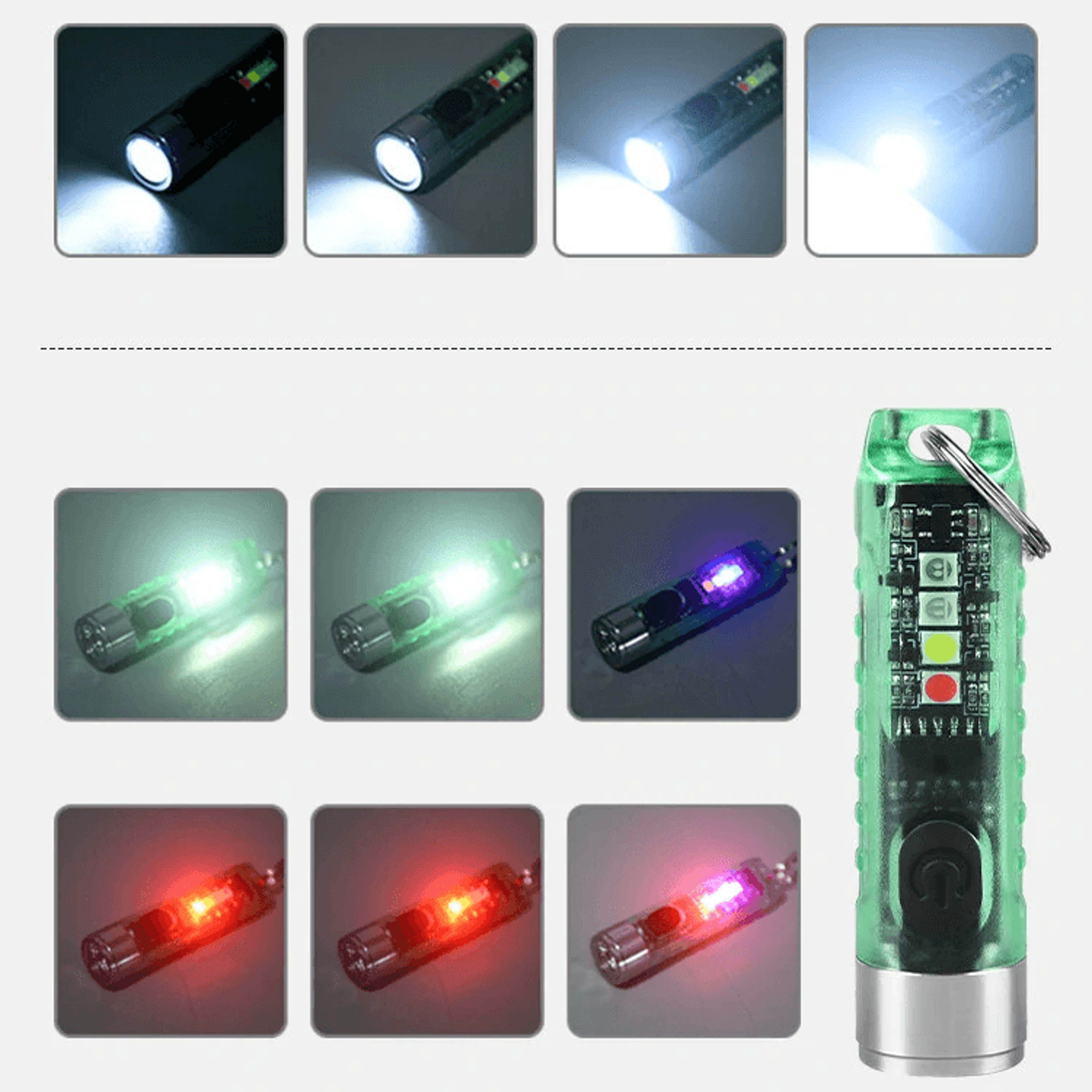 Rechargeable Keychain Flashlight With Multi Light Side Lamp 6