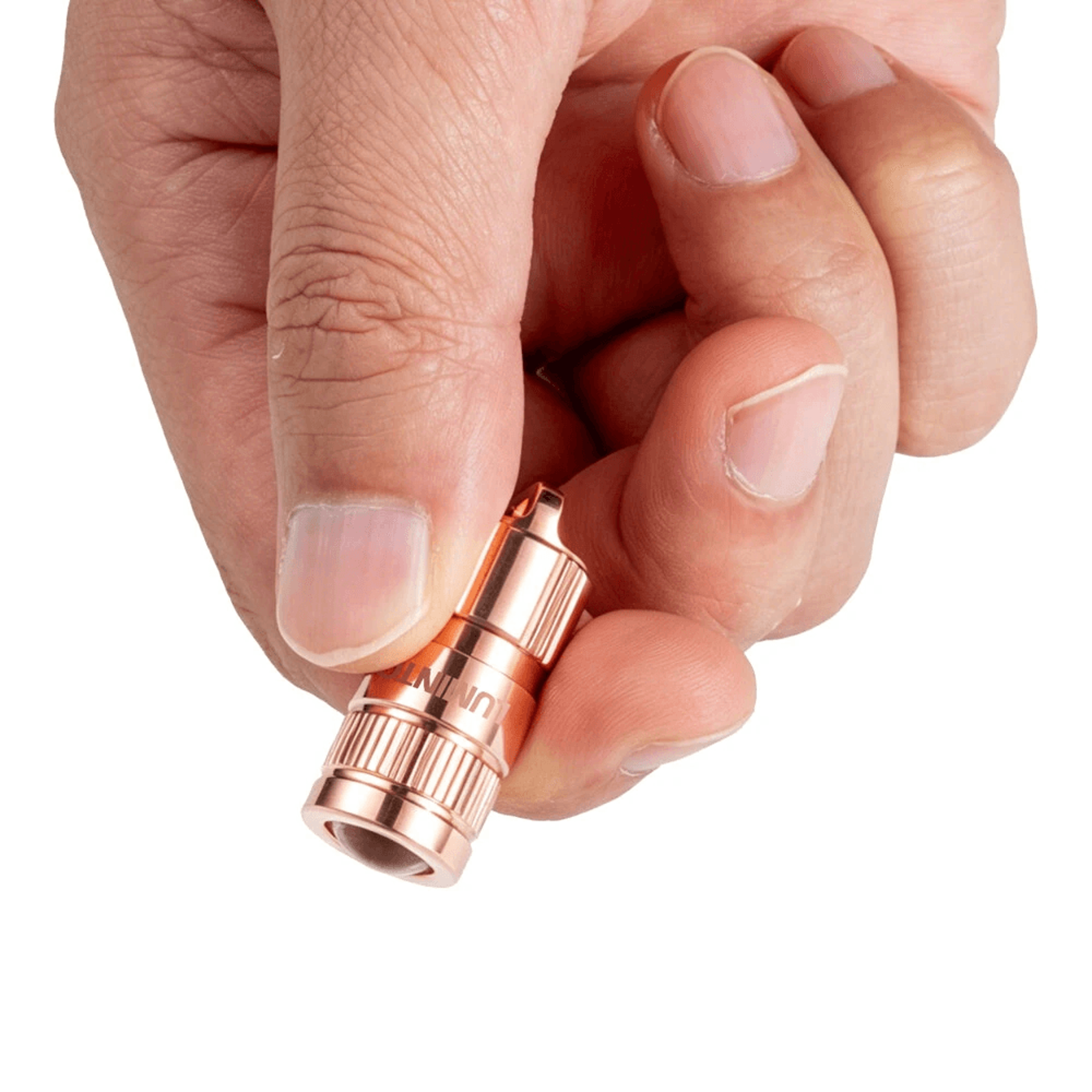 Copper Mini EDC Keychain Flashlight Rechargeable Pocket Light 0