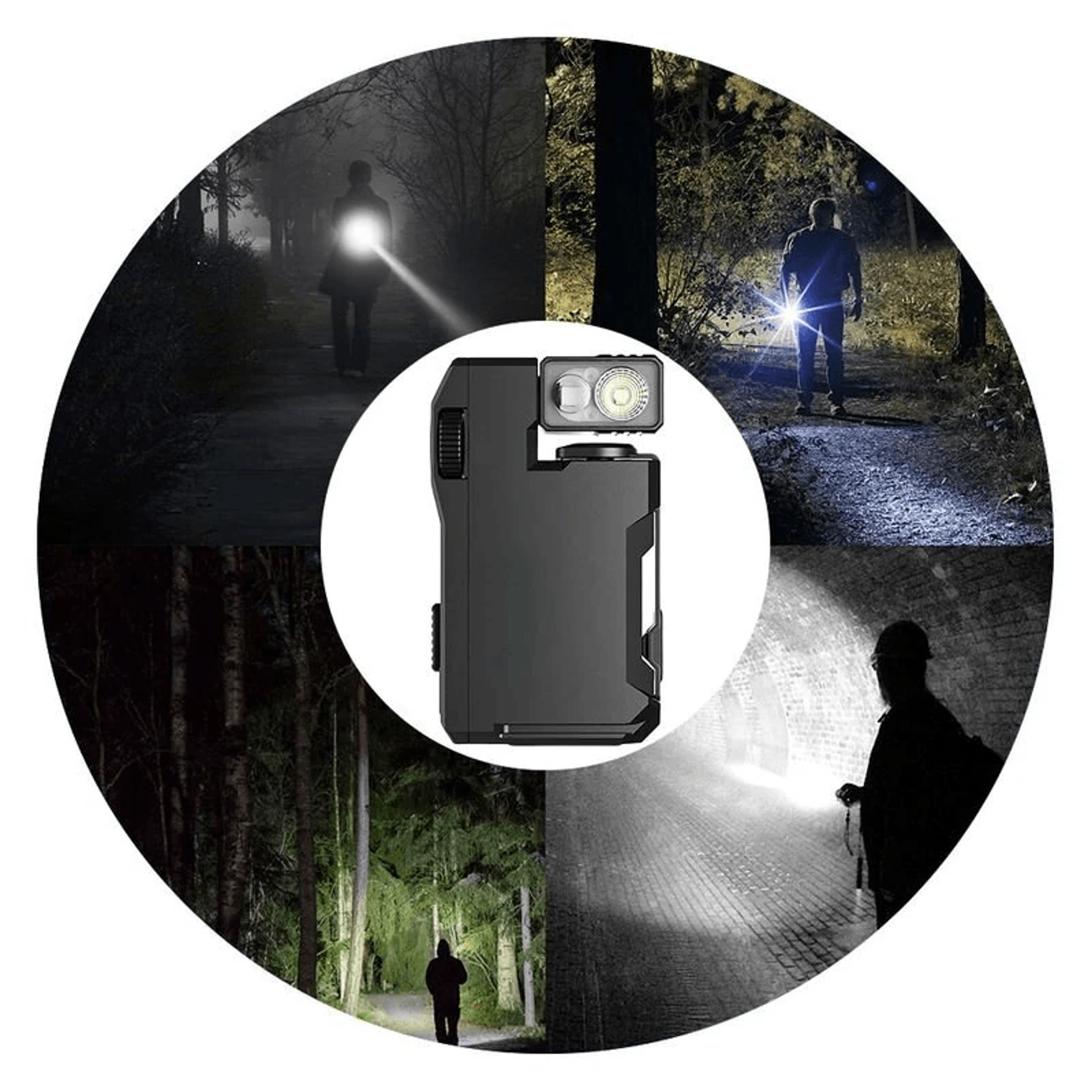 Rechargeable EDC Keychain Flashlight With RGB Light And Rotating Head 1