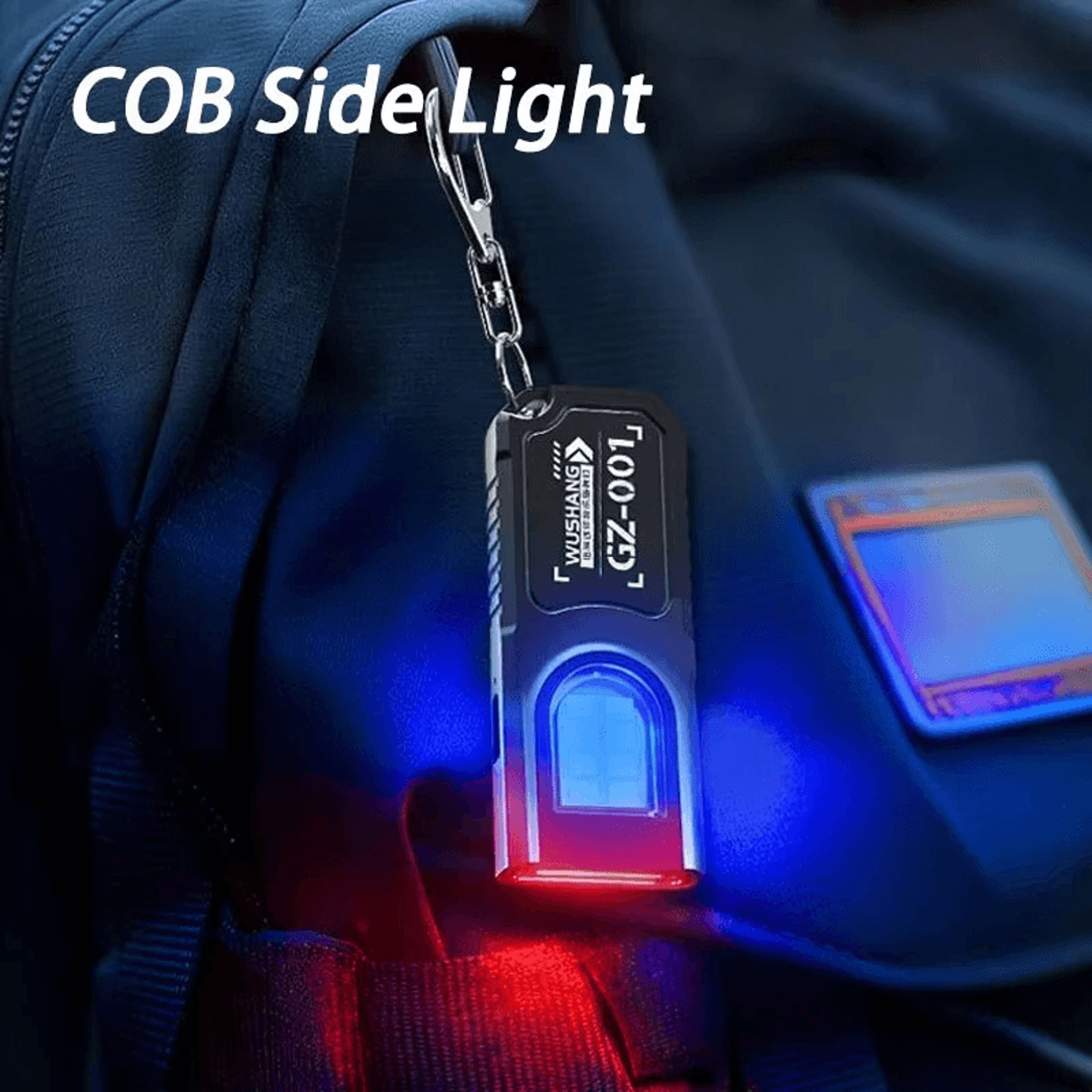 Rechargeable LED Keychain Flashlight With COB Work Light 2