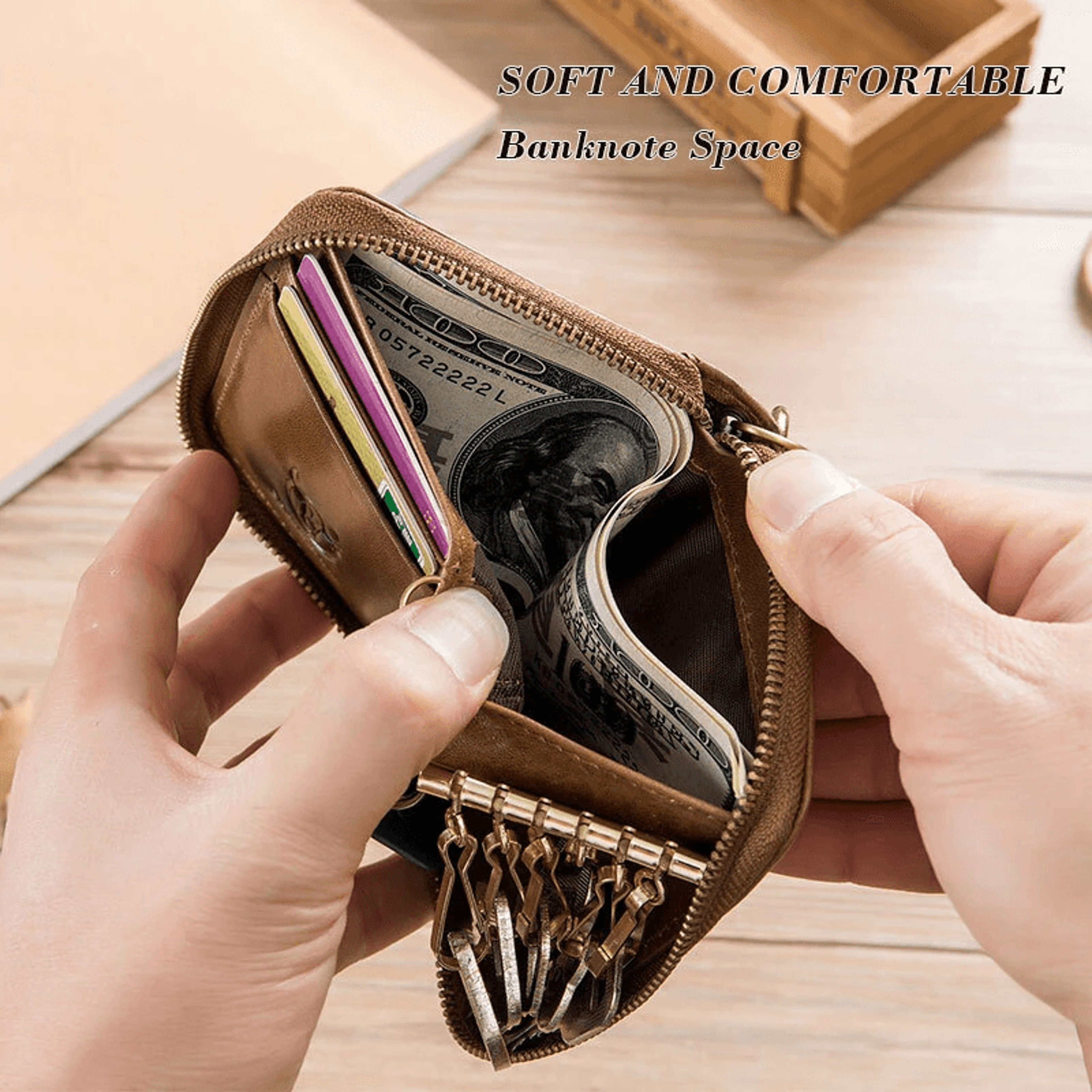 Genuine Leather Waist Wallet For Men With Card Holder Key Pouch And Coin Purse 1