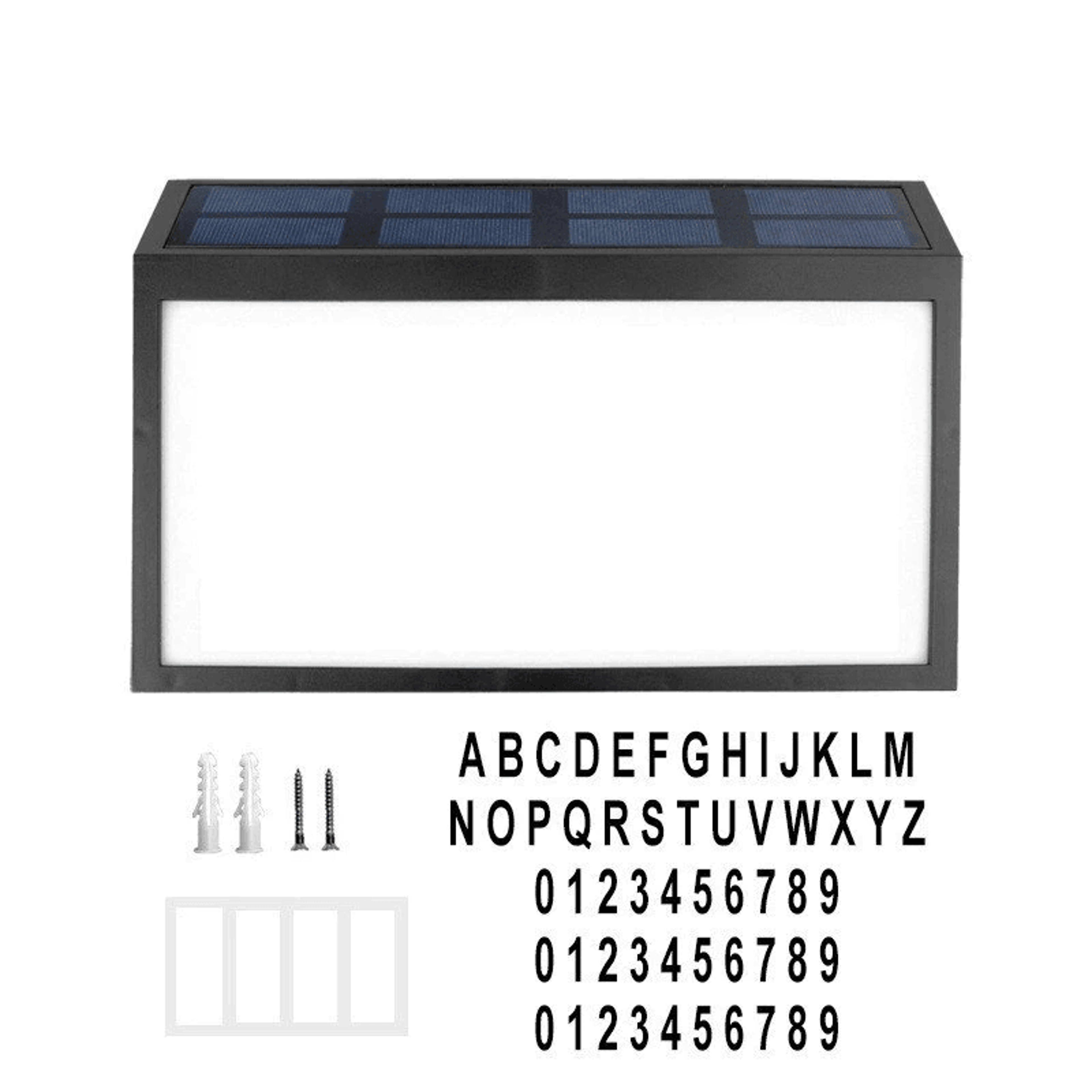 Solar House Number Light With LED Address Sign For Wall Or Ground Mount 5