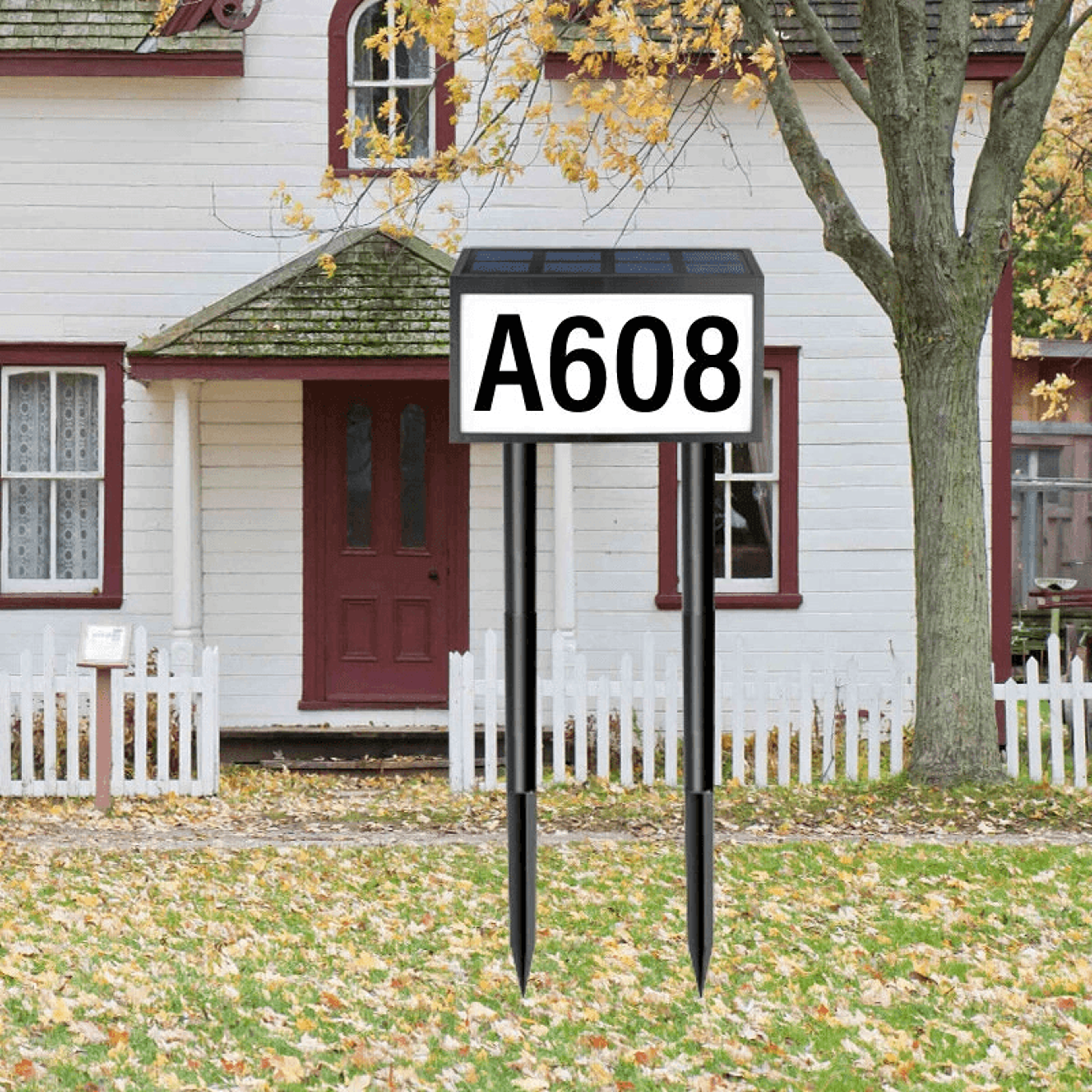 Solar House Number Light With LED Address Sign For Wall Or Ground Mount 3