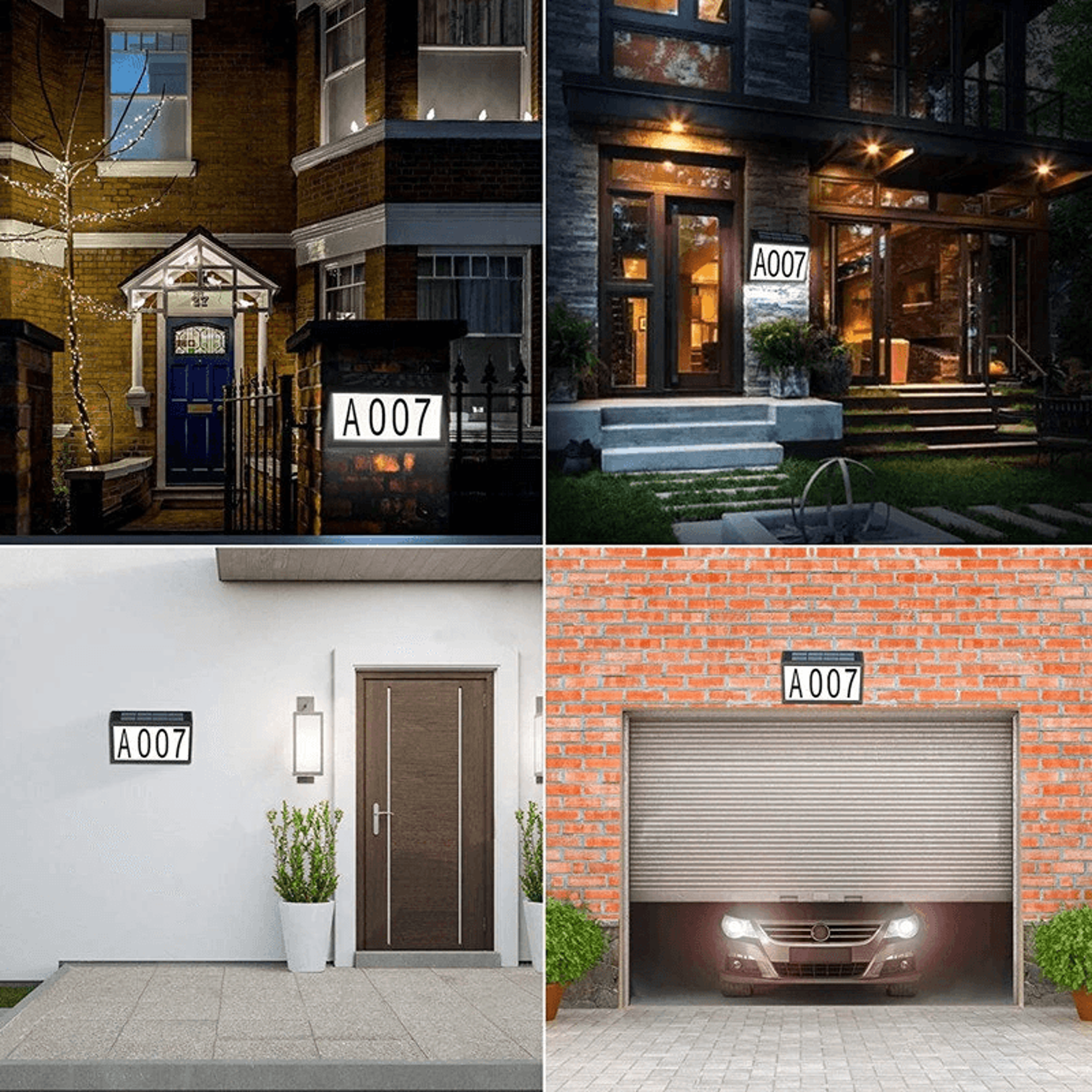 Solar House Number Light With LED Address Sign For Wall Or Ground Mount 1